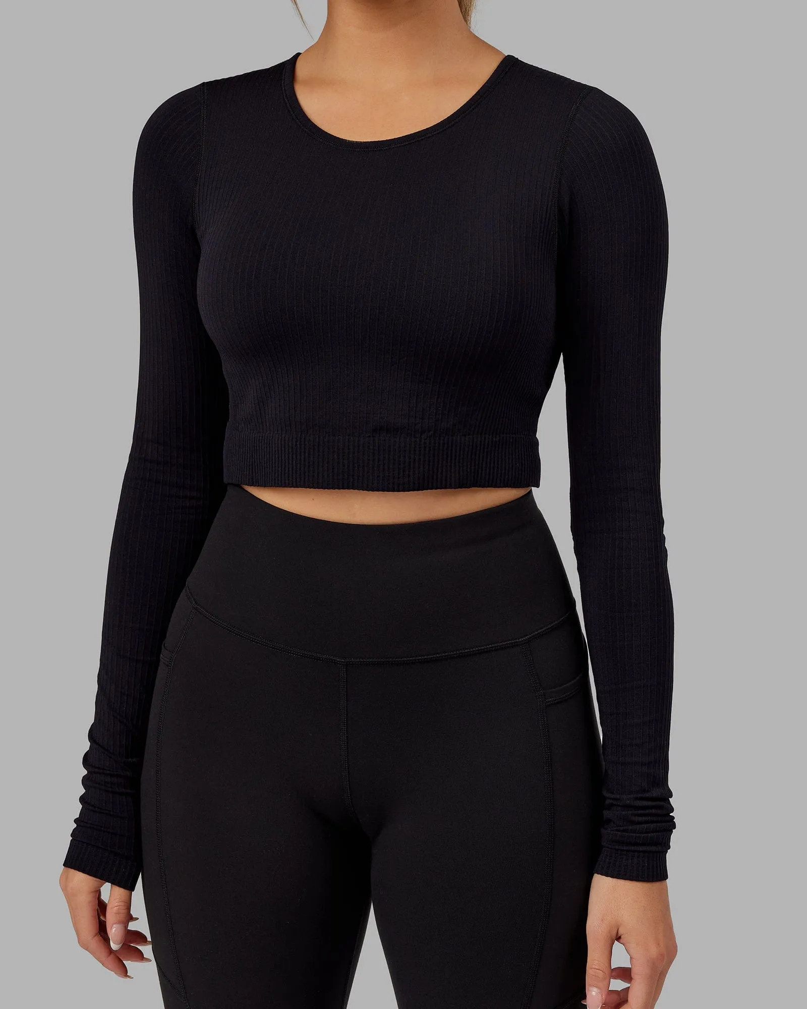 Ultra Soft Seamless LS Top - Black sold by LSKD product image thumbnail 5