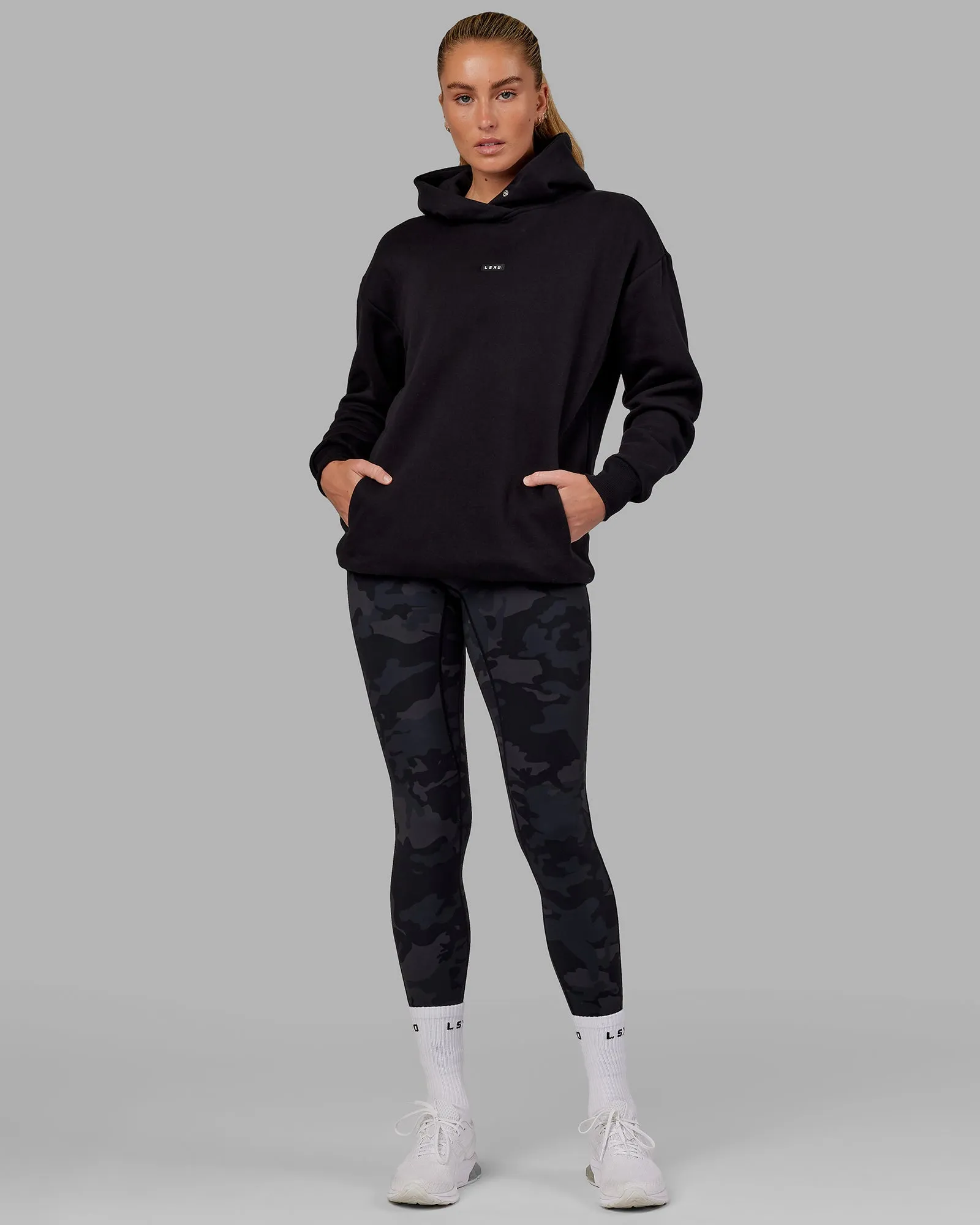 Unisex Fundamental Hoodie Oversize - Black sold by LSKD product image thumbnail 4