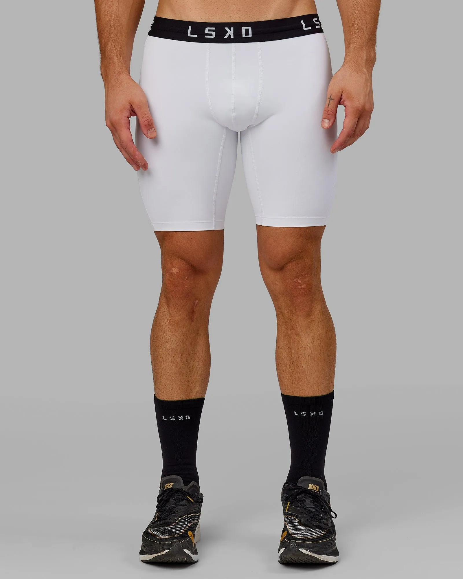 Men's Perform Short Tights - White sold by LSKD
