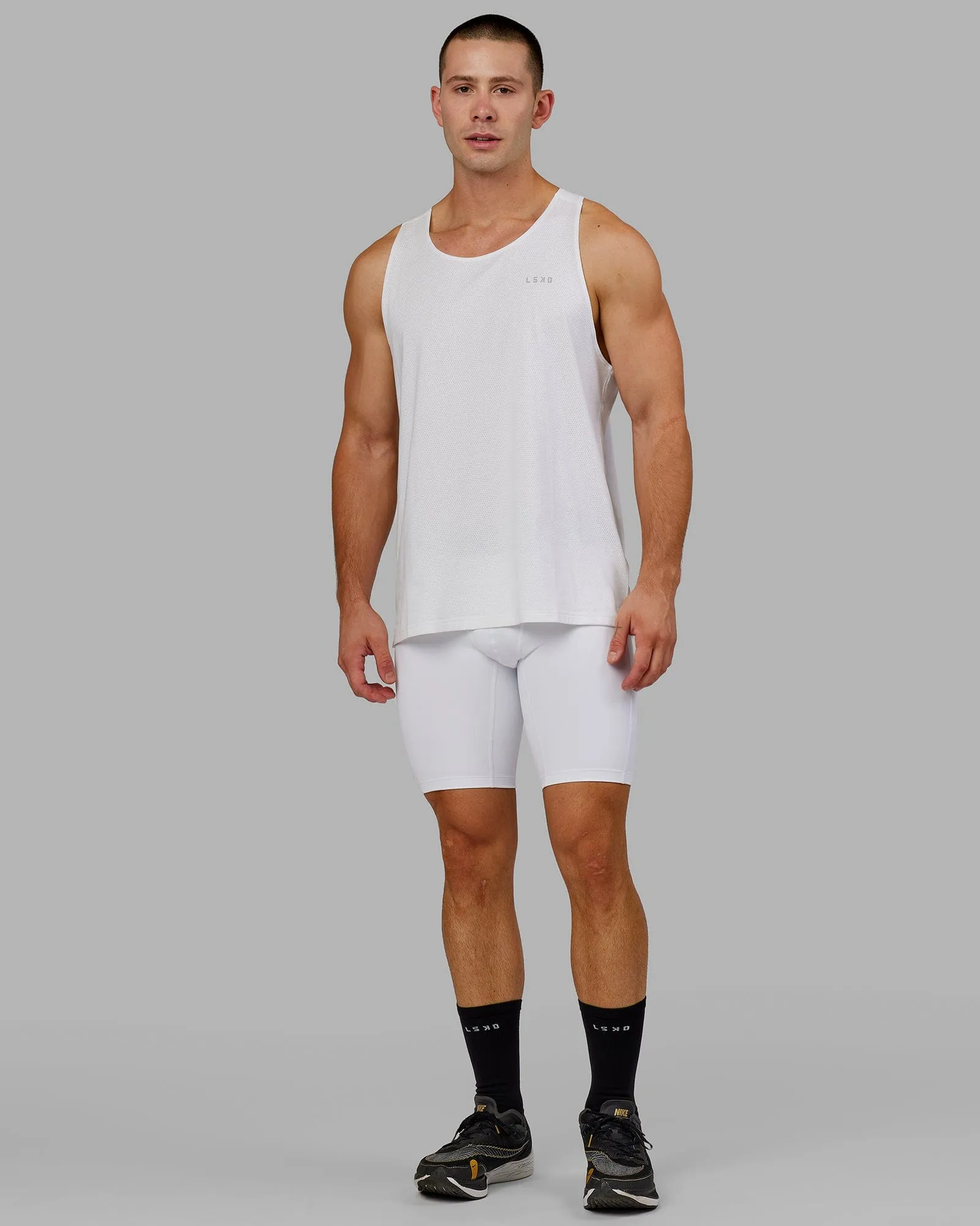 Men's Perform Short Tights - White sold by LSKD product image thumbnail 3