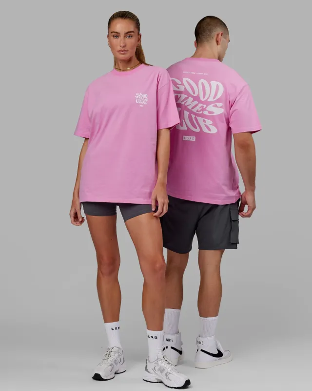 Unisex Good Times Heavyweight Tee Oversize - Spark Pink sold by LSKD