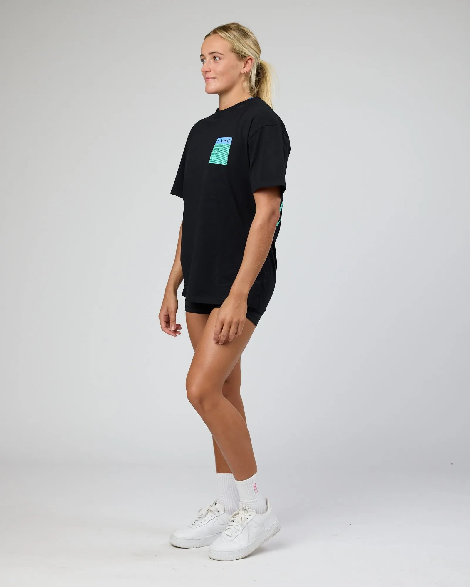 Unisex Helping Hand FLXCotton Tee Oversize - Black sold by LSKD product image thumbnail 3