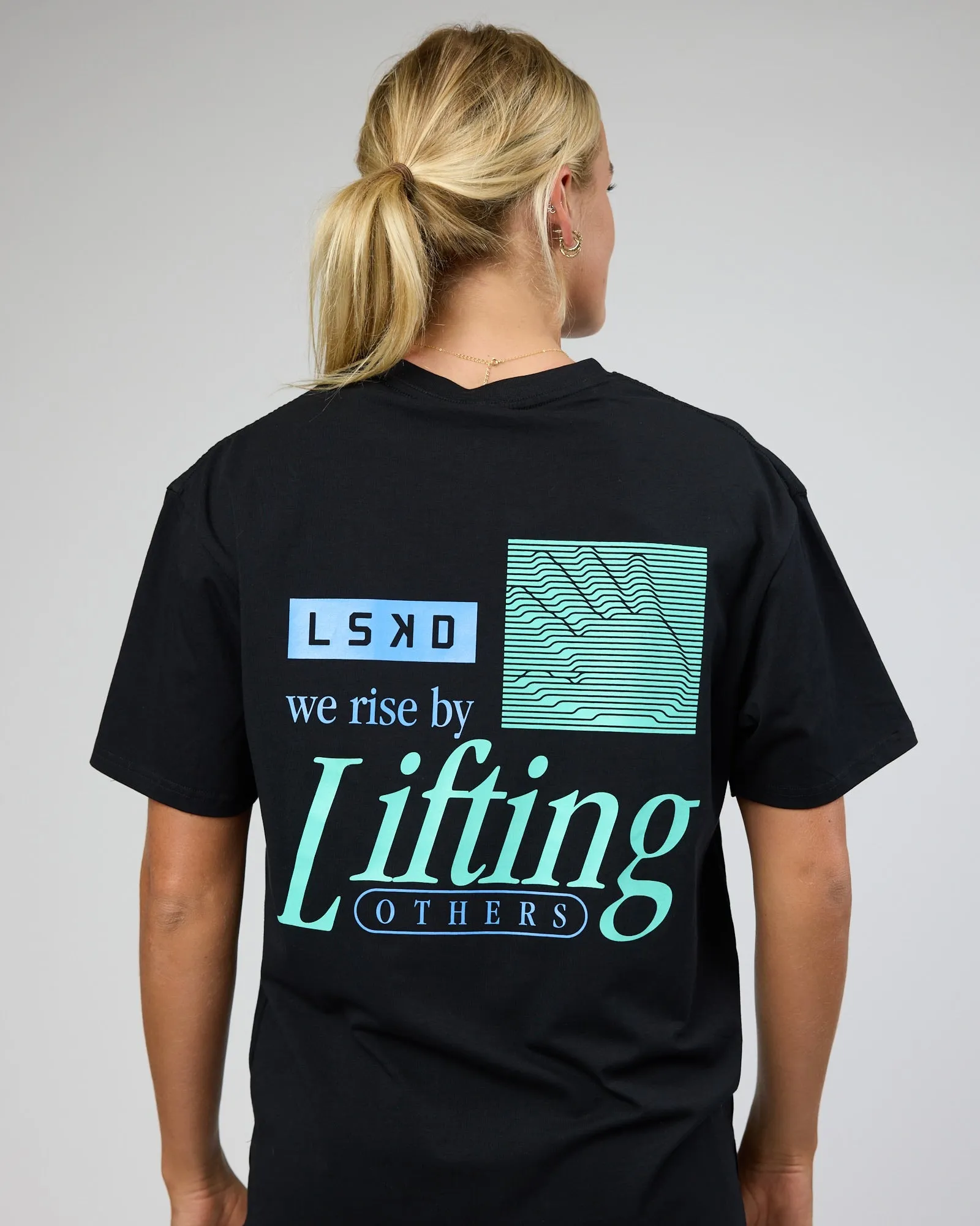Unisex Helping Hand FLXCotton Tee Oversize - Black sold by LSKD product image thumbnail 5