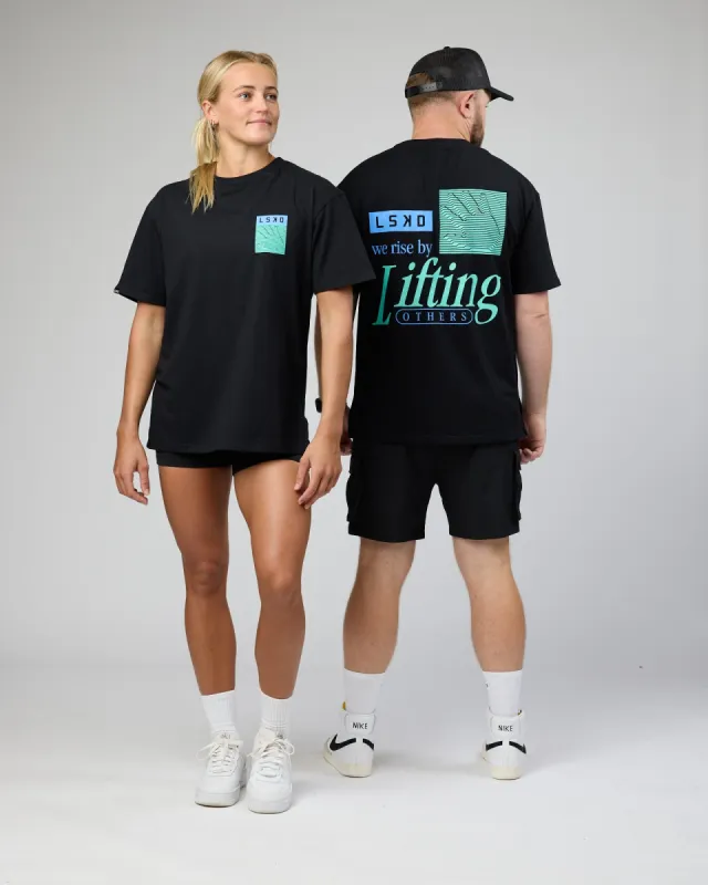 Unisex Helping Hand FLXCotton Tee Oversize - Black sold by LSKD