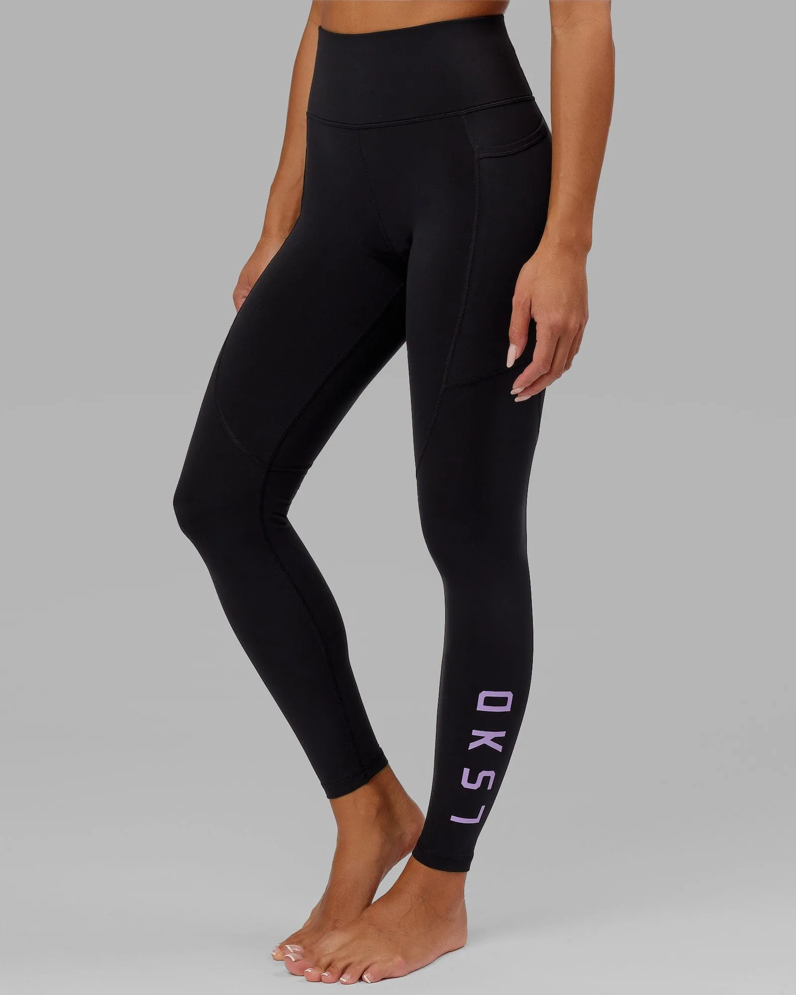 Rep Full Length Tights - Black-Lilac sold by LSKD product image thumbnail 3