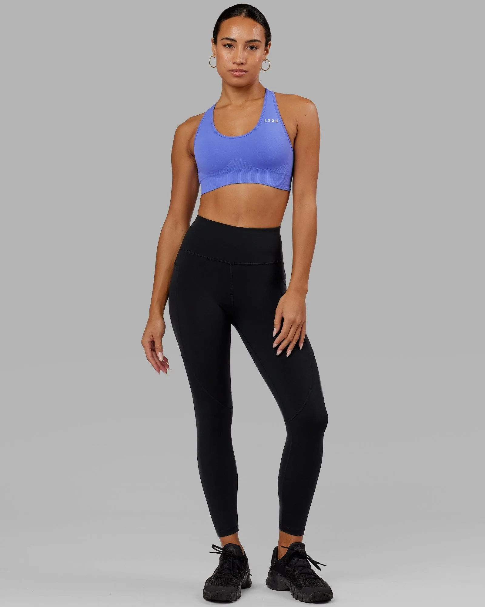 Rep 7/8 Length Tights - Black-Cornflower Blue sold by LSKD product image thumbnail 5