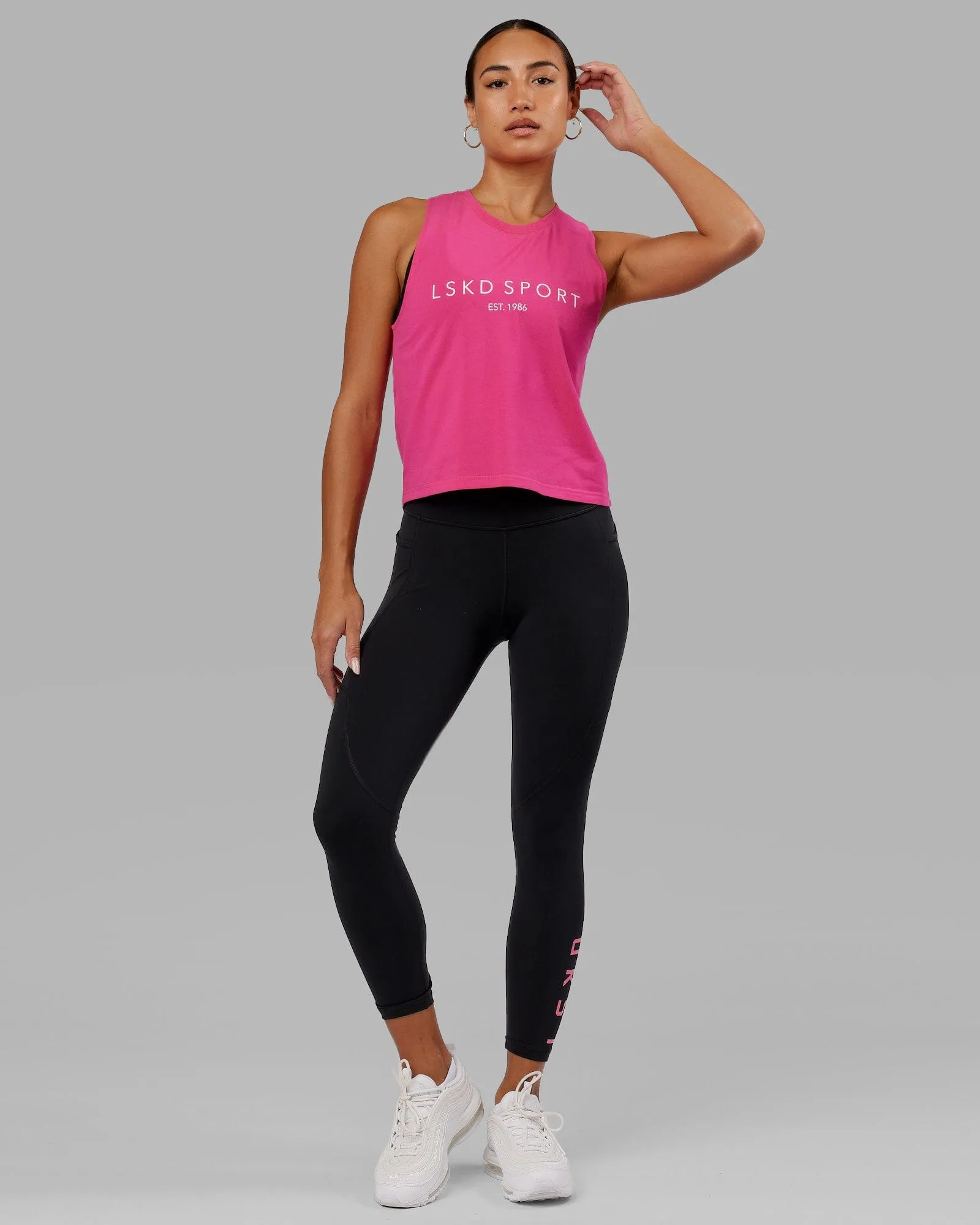 Rep 7/8 Length Tights - Black-Flamingo sold by LSKD product image thumbnail 2