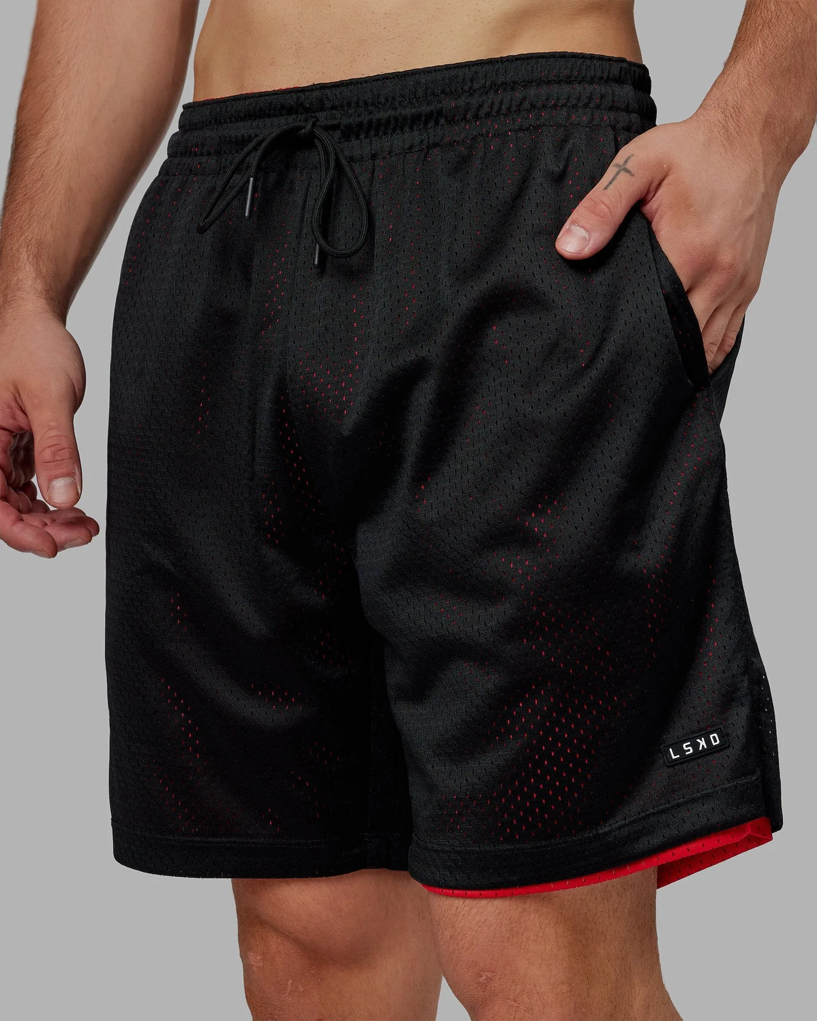 Alumni Reversible Basketball Short - Black-Red sold by LSKD
