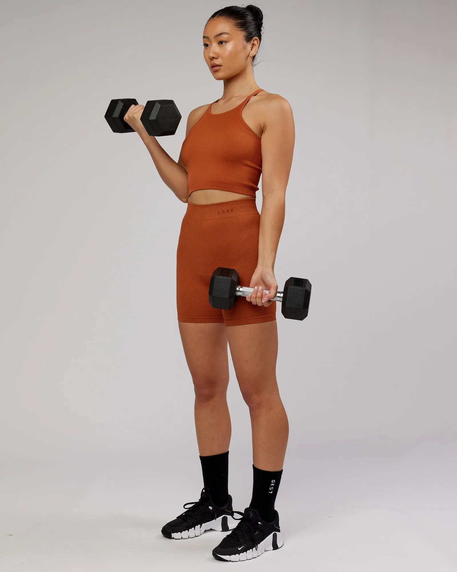 Minimal Seamless Crop Ribbed Tank - Auburn sold by LSKD product image thumbnail 2