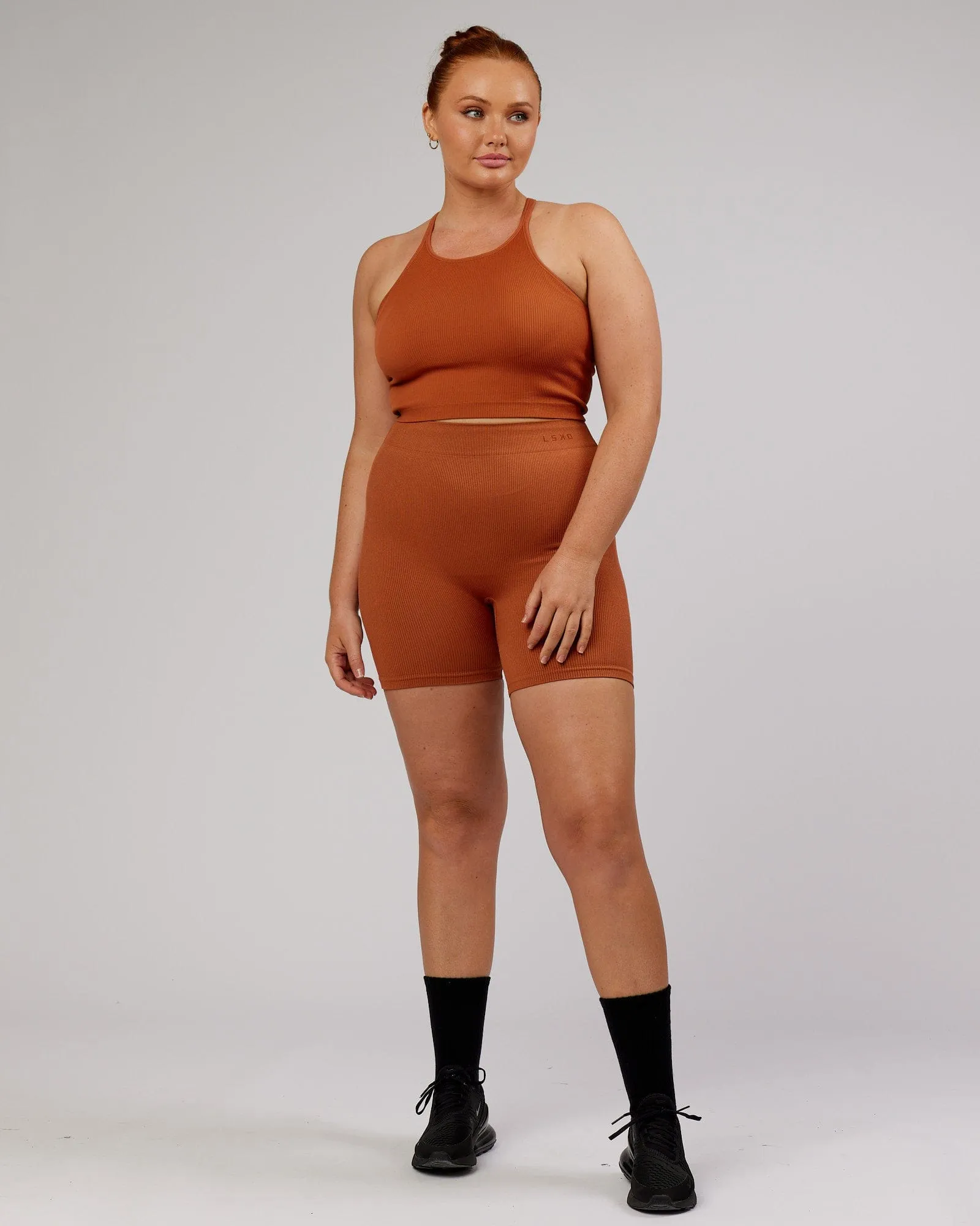 Minimal Seamless Crop Ribbed Tank - Auburn sold by LSKD product image thumbnail 4