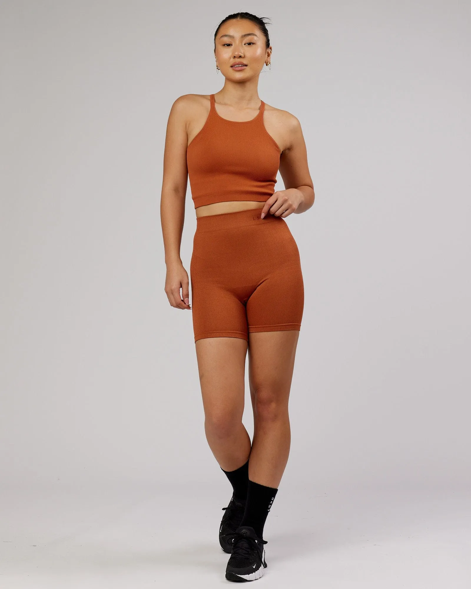 Minimal Seamless Crop Ribbed Tank - Auburn sold by LSKD product image thumbnail 5