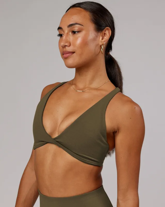 Agile Sports Bra - Army Green sold by LSKD