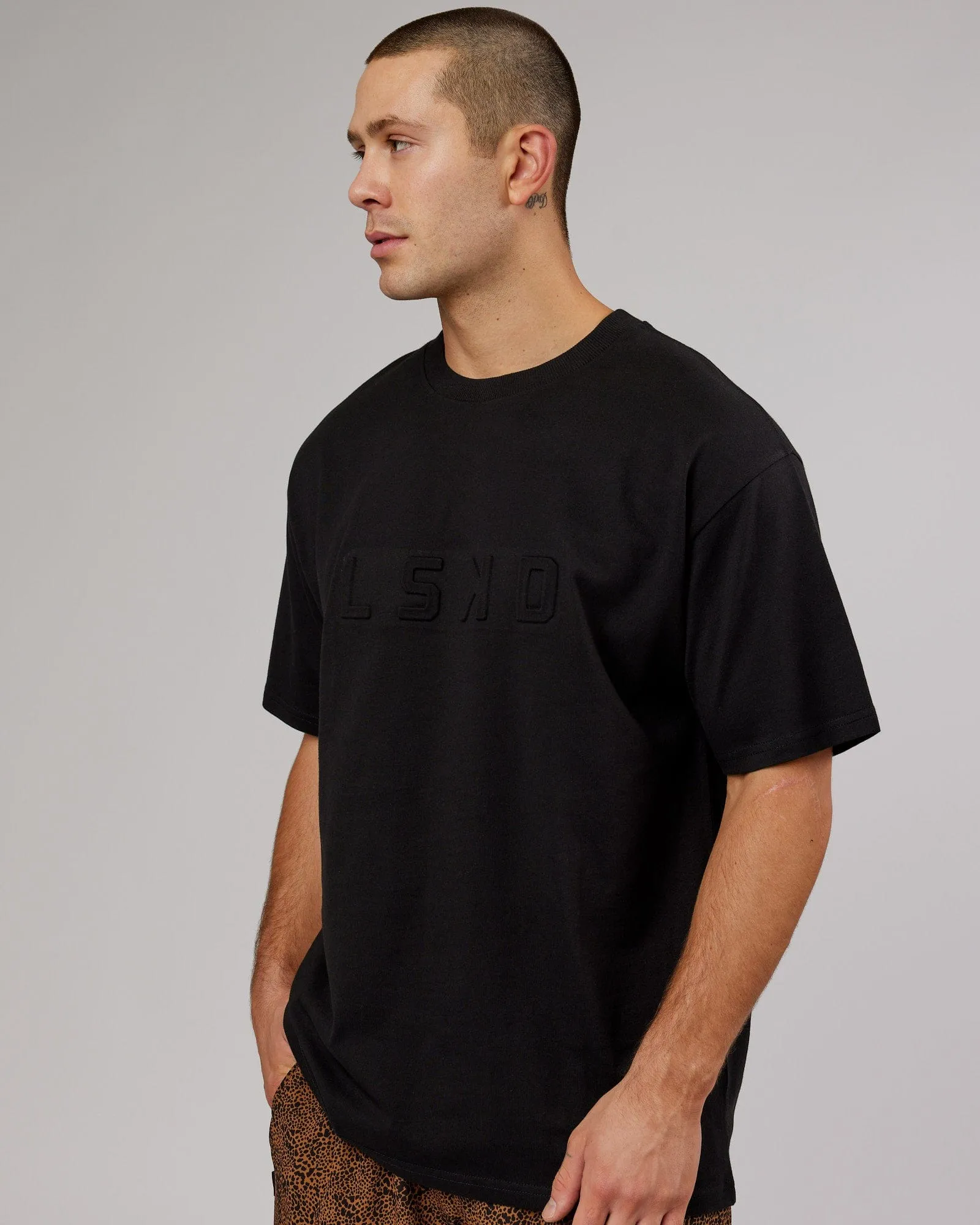 Unisex Stamped Heavyweight Tee Oversize - Black sold by LSKD product image thumbnail 5