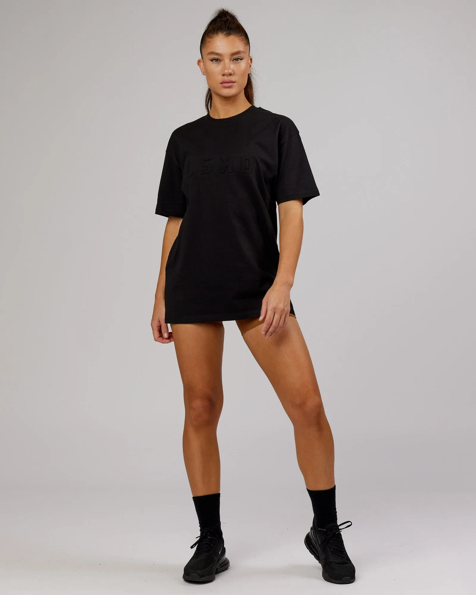 Unisex Stamped Heavyweight Tee Oversize - Black sold by LSKD product image thumbnail 3