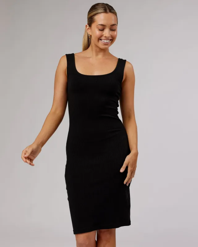 Rory Ribbed Dress - Black sold by LSKD