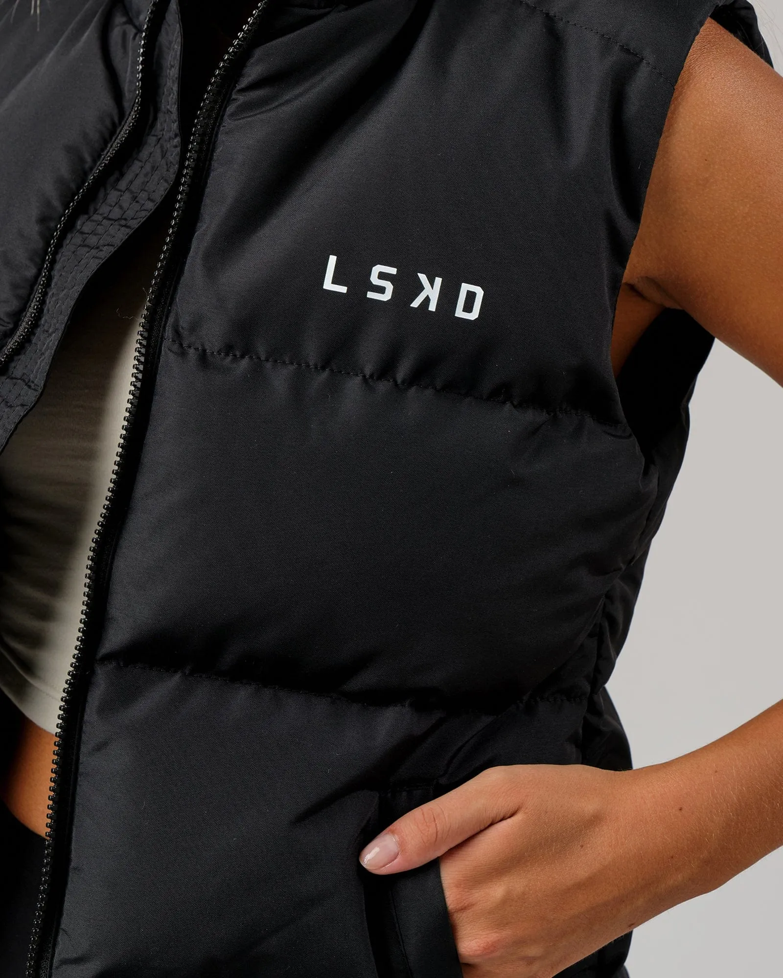 Essential Puffer Vest - Black sold by LSKD product image thumbnail 2