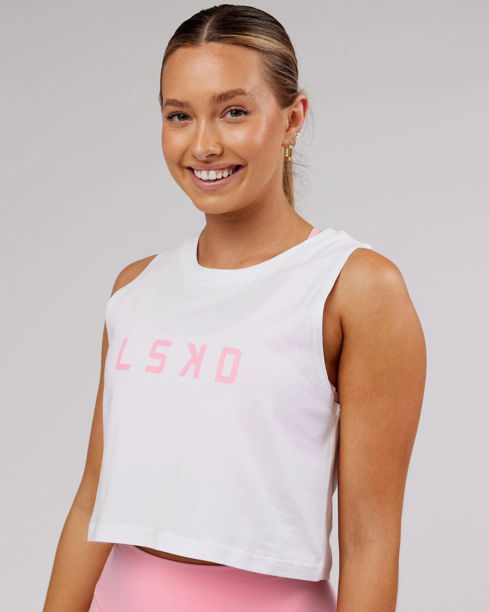 Agile FLXCotton Tank - White-Pink sold by LSKD product image thumbnail 5