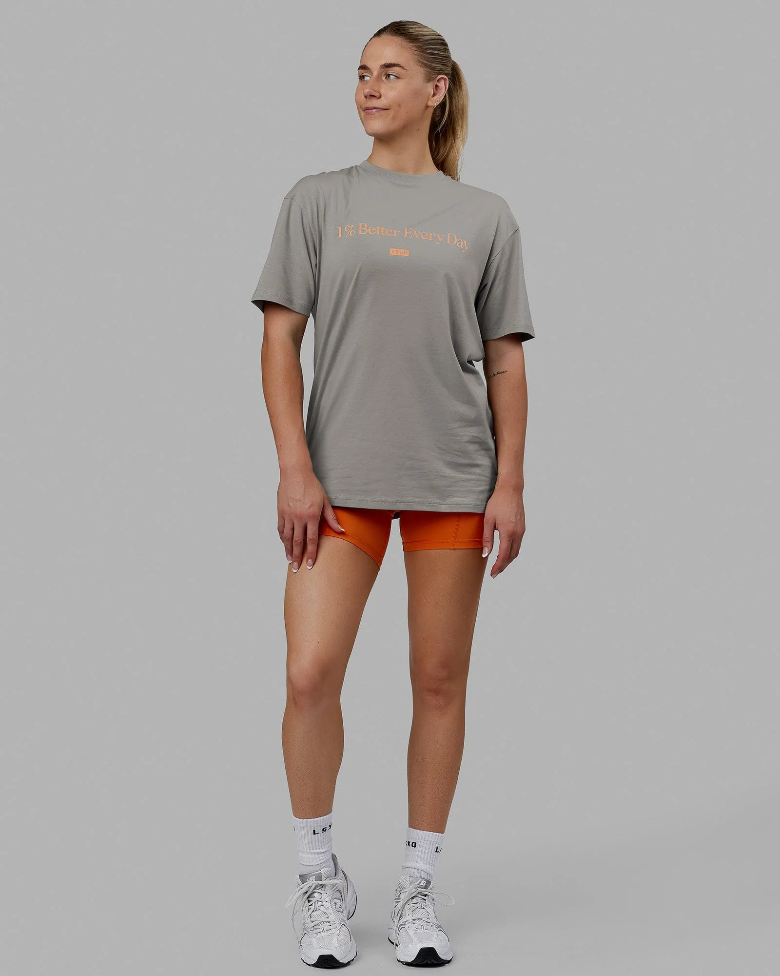 Unisex 1% Better FLXCotton Tee Oversize - Ultimate Grey-Tangerine sold by LSKD product image thumbnail 3