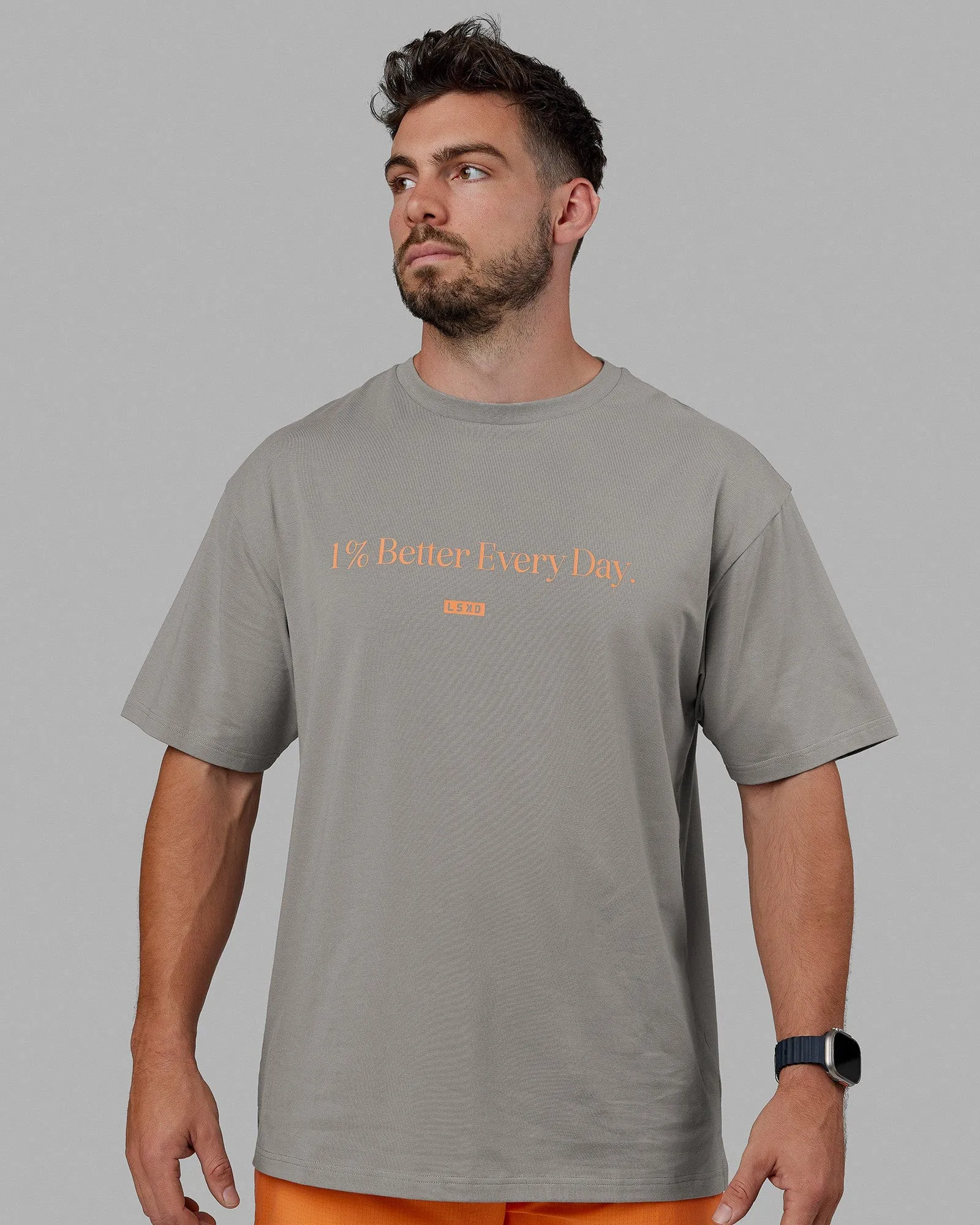 Unisex 1% Better FLXCotton Tee Oversize - Ultimate Grey-Tangerine sold by LSKD product image thumbnail 2