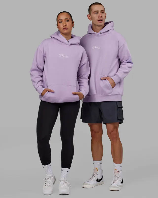 Unisex Mad Happy Hoodie Oversize - Pale Lilac sold by LSKD
