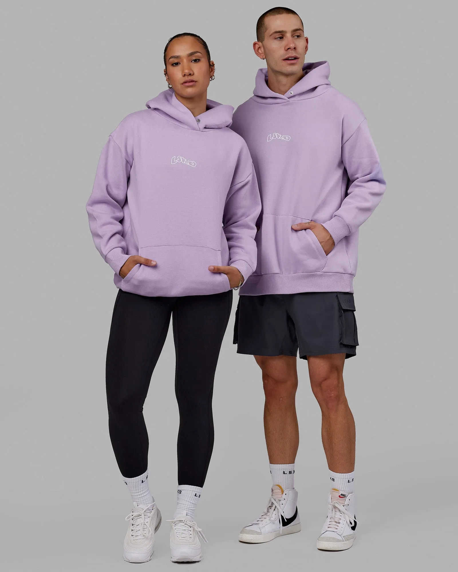 Unisex Mad Happy Hoodie Oversize - Pale Lilac sold by LSKD