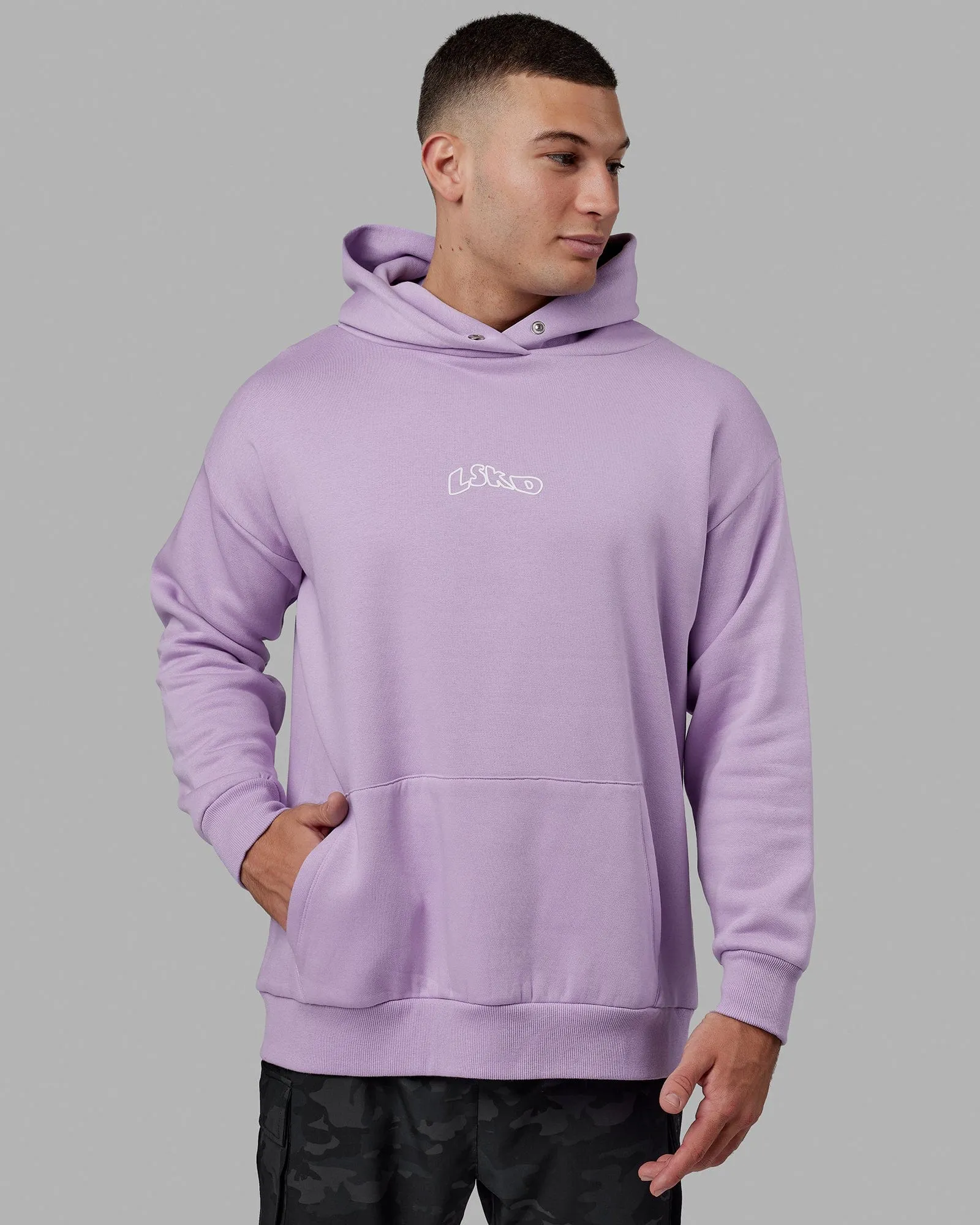 Unisex Mad Happy Hoodie Oversize - Pale Lilac sold by LSKD product image thumbnail 5