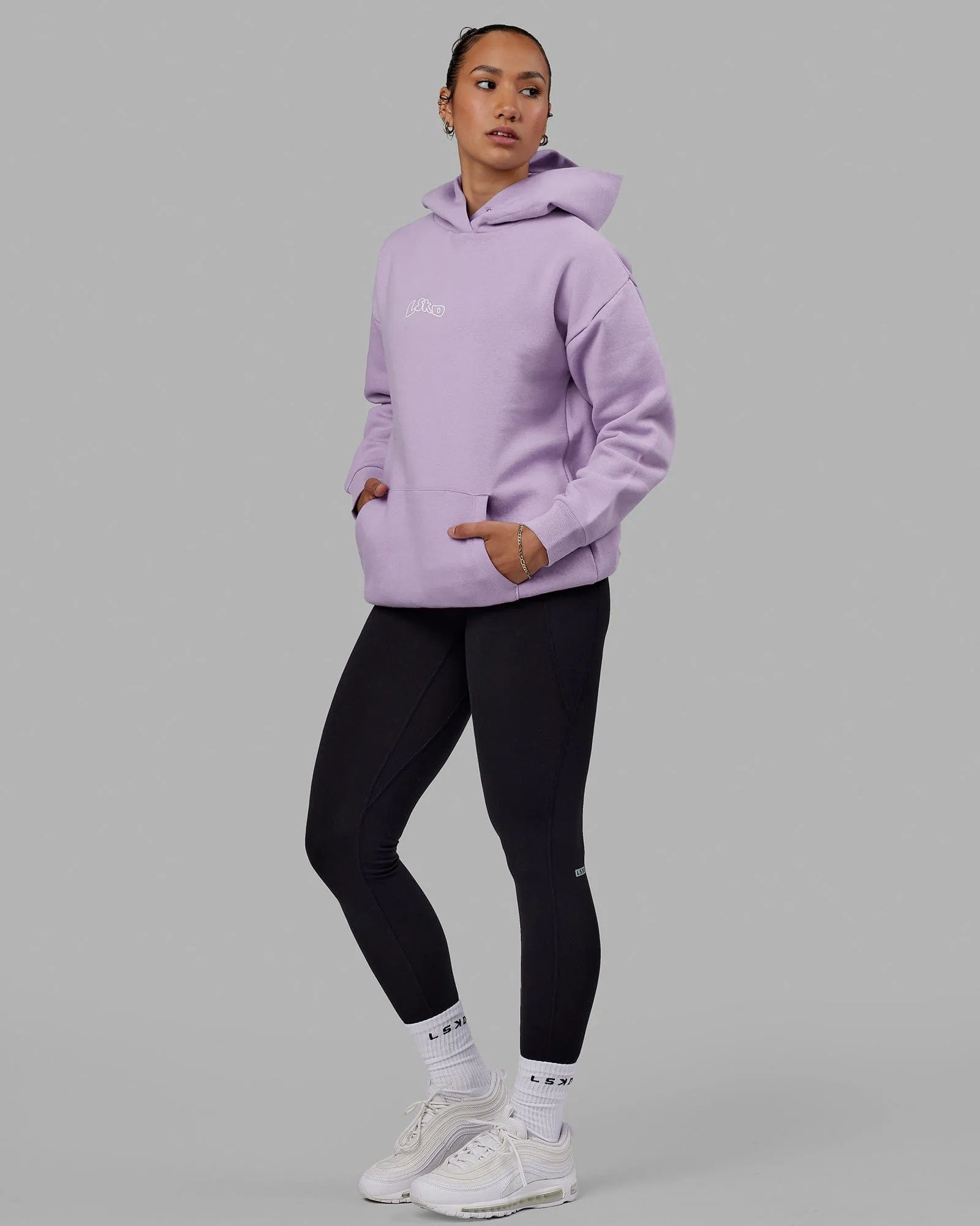 Unisex Mad Happy Hoodie Oversize - Pale Lilac sold by LSKD product image thumbnail 4