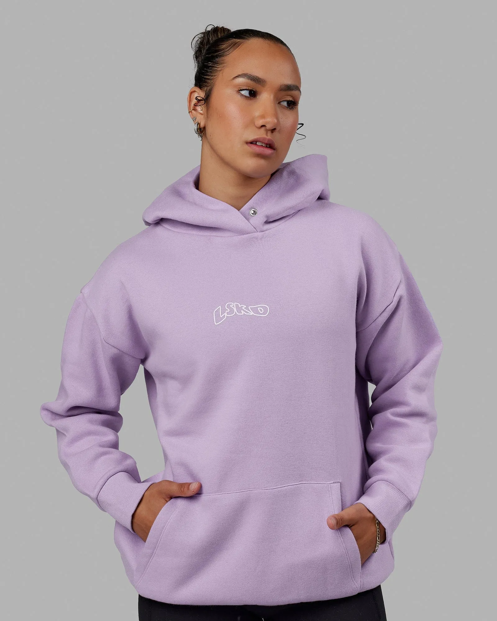 Unisex Mad Happy Hoodie Oversize - Pale Lilac sold by LSKD product image thumbnail 2