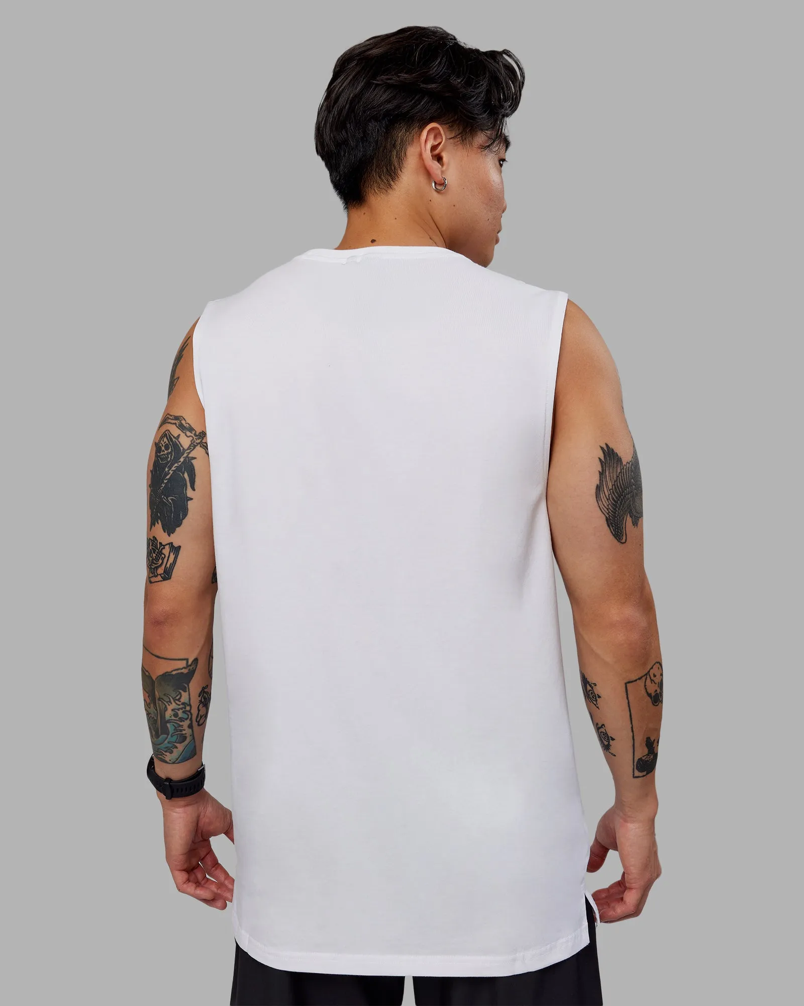 1% Better FLXCotton Training Fit Tank - White-Black sold by LSKD product image thumbnail 4