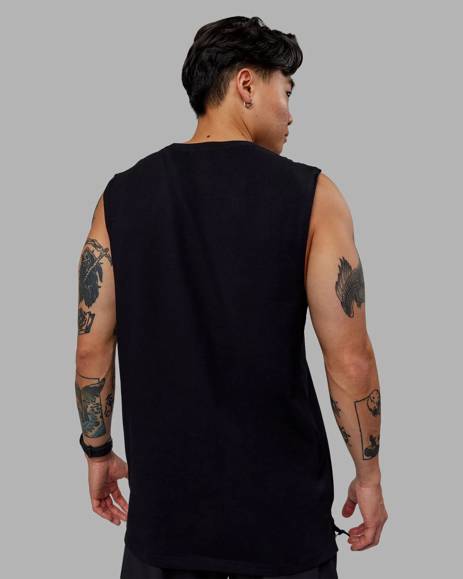 1% Better FLXCotton Training Fit Tank - Black-White sold by LSKD product image thumbnail 3