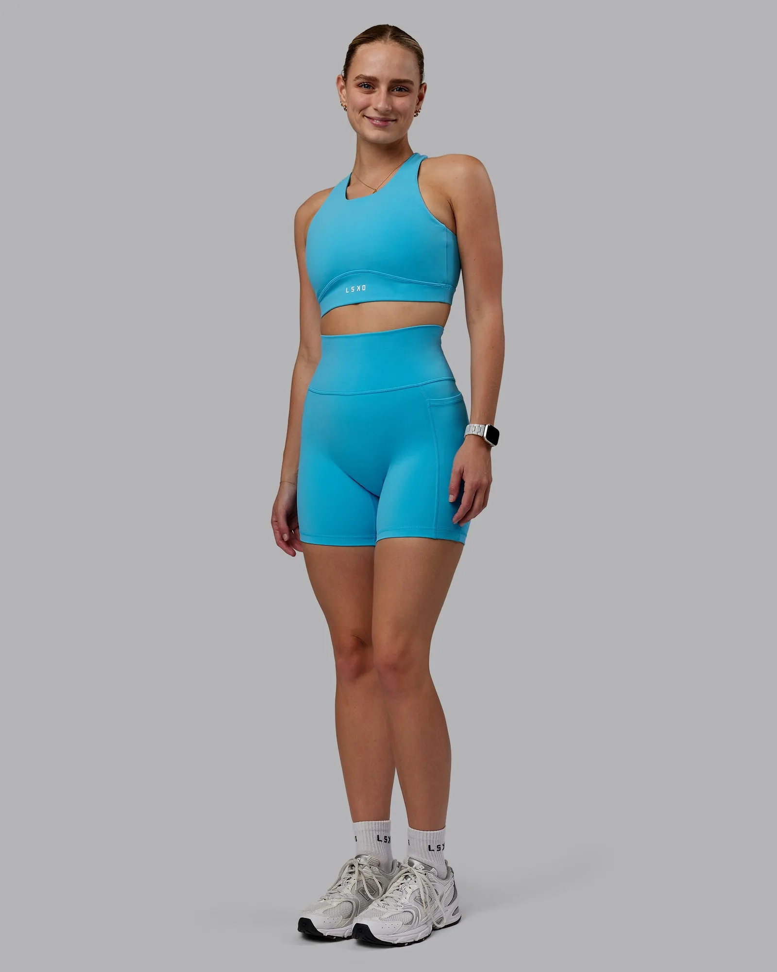 Fusion Sports Bra - Pacific Blue sold by LSKD product image thumbnail 3