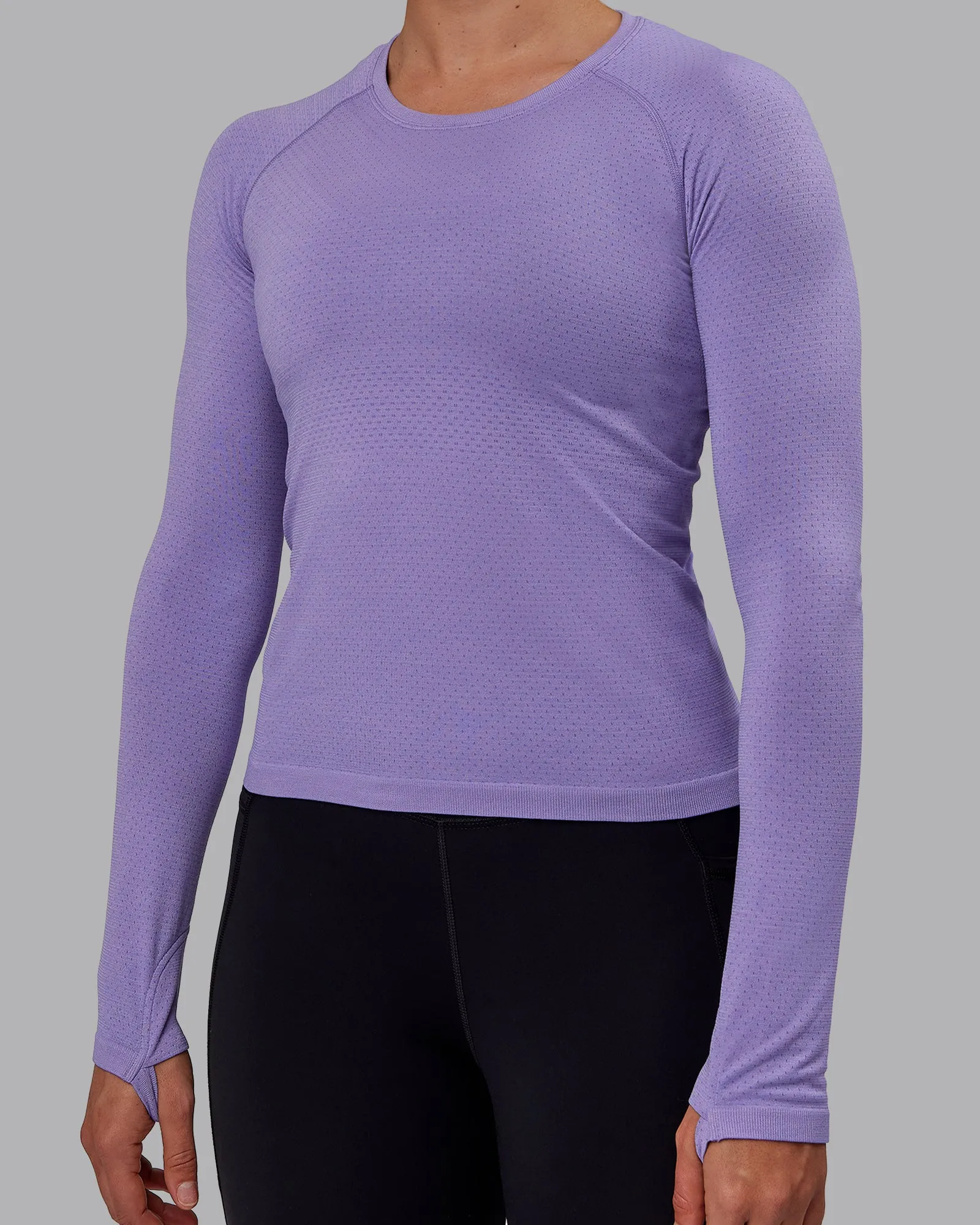 AeroFLX+ Seamless Long Sleeve Tee - Dahlia Purple Marl sold by LSKD product image thumbnail 4