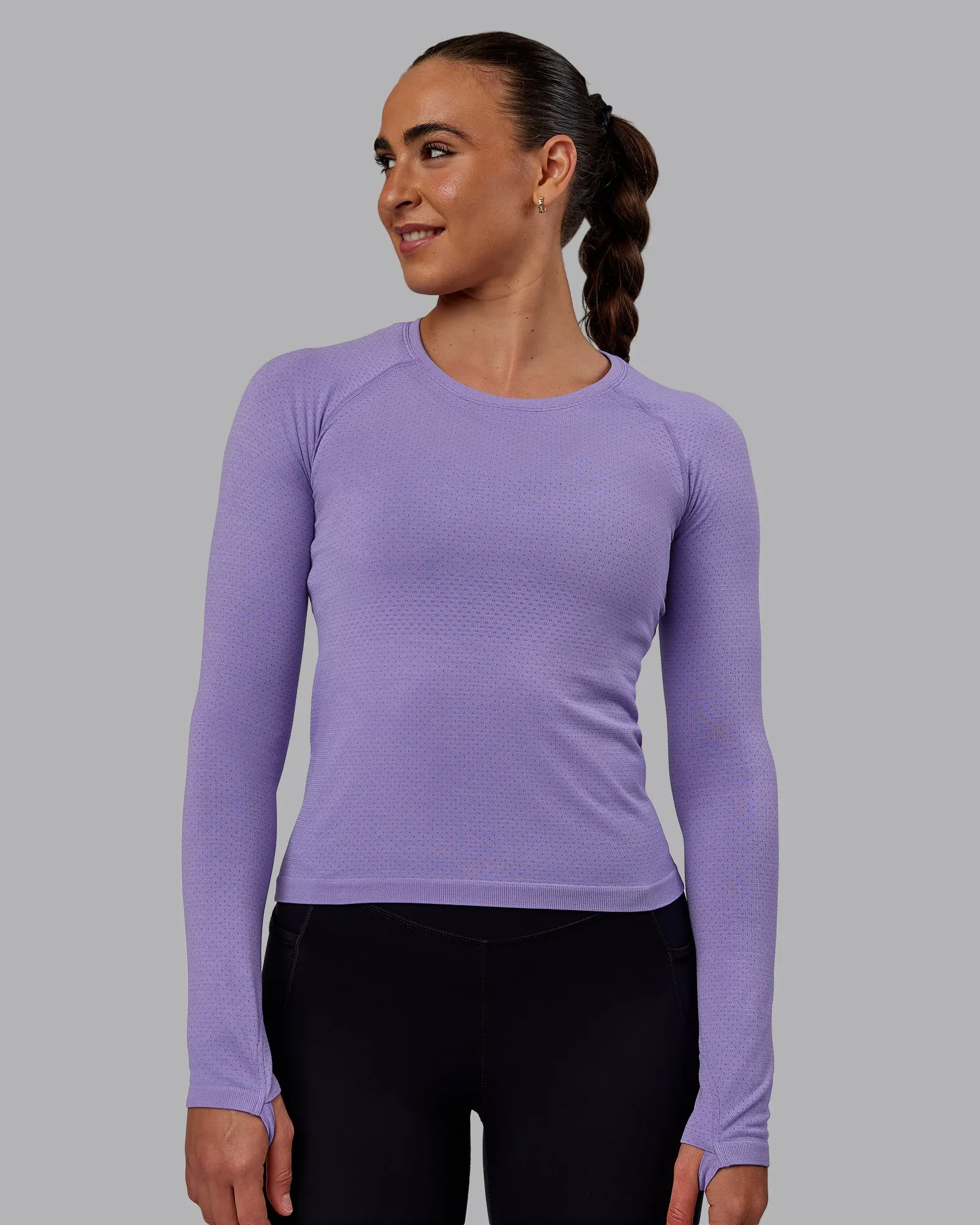 AeroFLX+ Seamless Long Sleeve Tee - Dahlia Purple Marl sold by LSKD