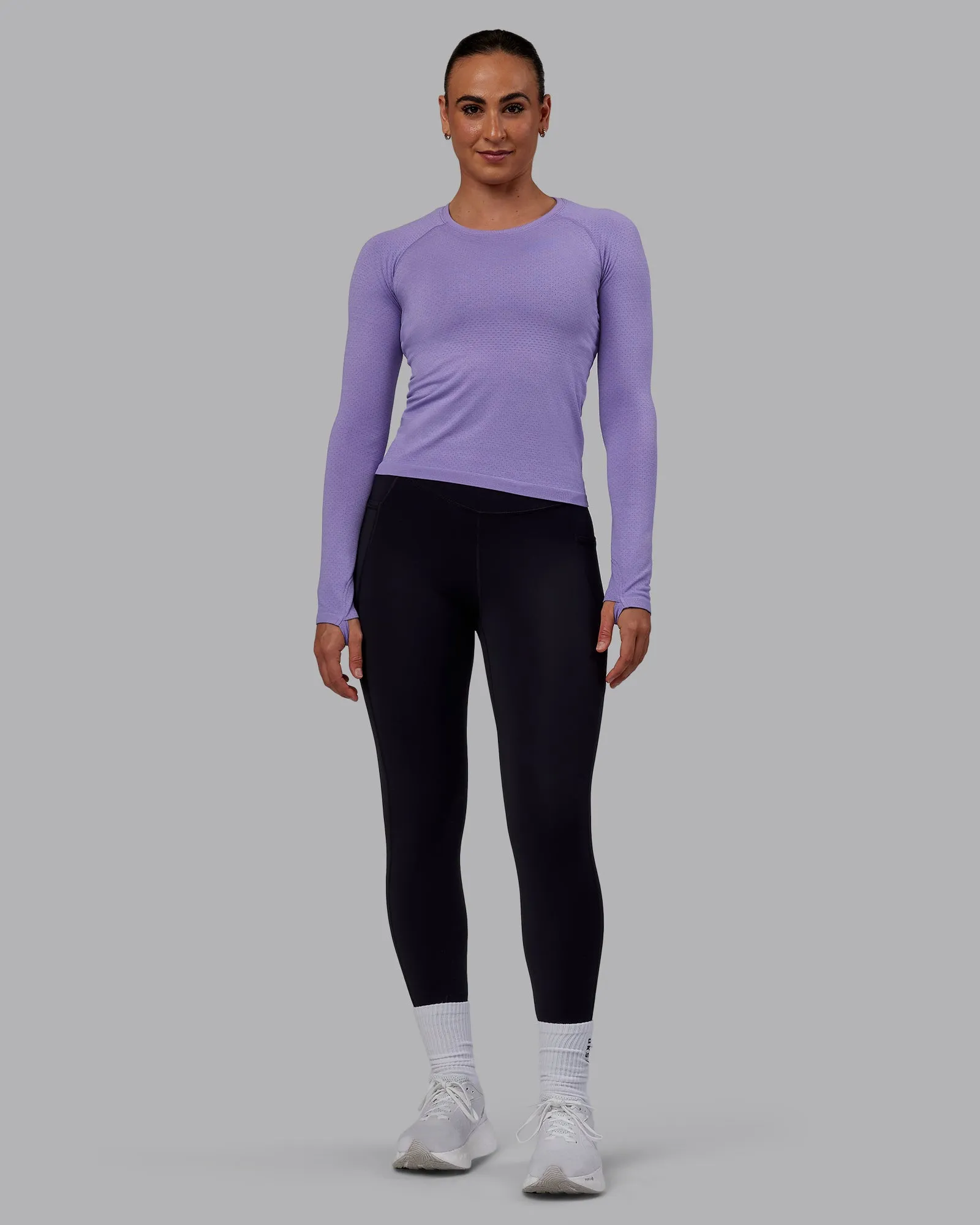 AeroFLX+ Seamless Long Sleeve Tee - Dahlia Purple Marl sold by LSKD product image thumbnail 5
