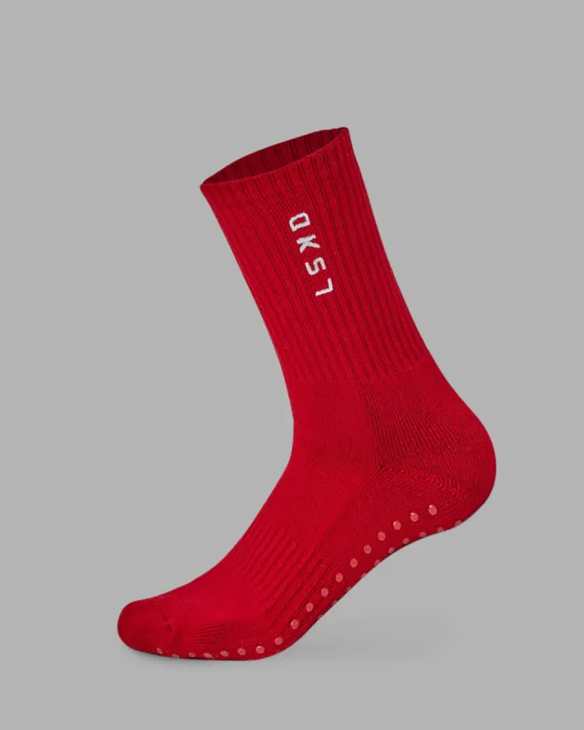 Signal Crew Pilates Grip Socks - Cherry Red sold by LSKD