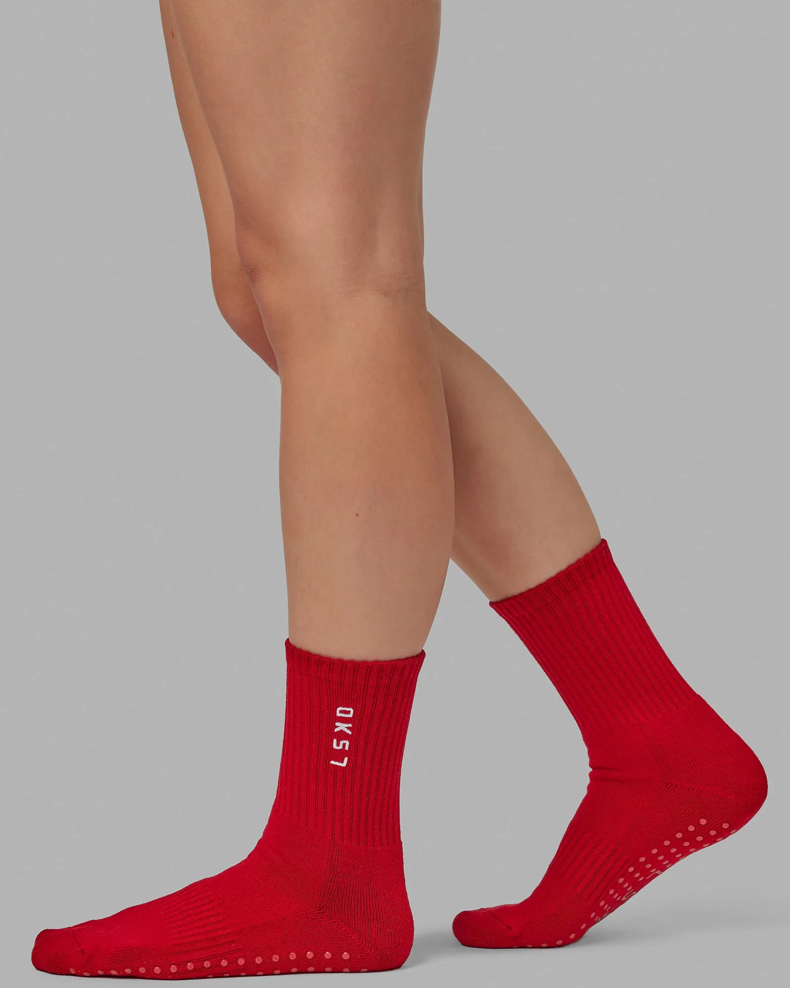 Signal Crew Pilates Grip Socks - Cherry Red sold by LSKD product image thumbnail 3