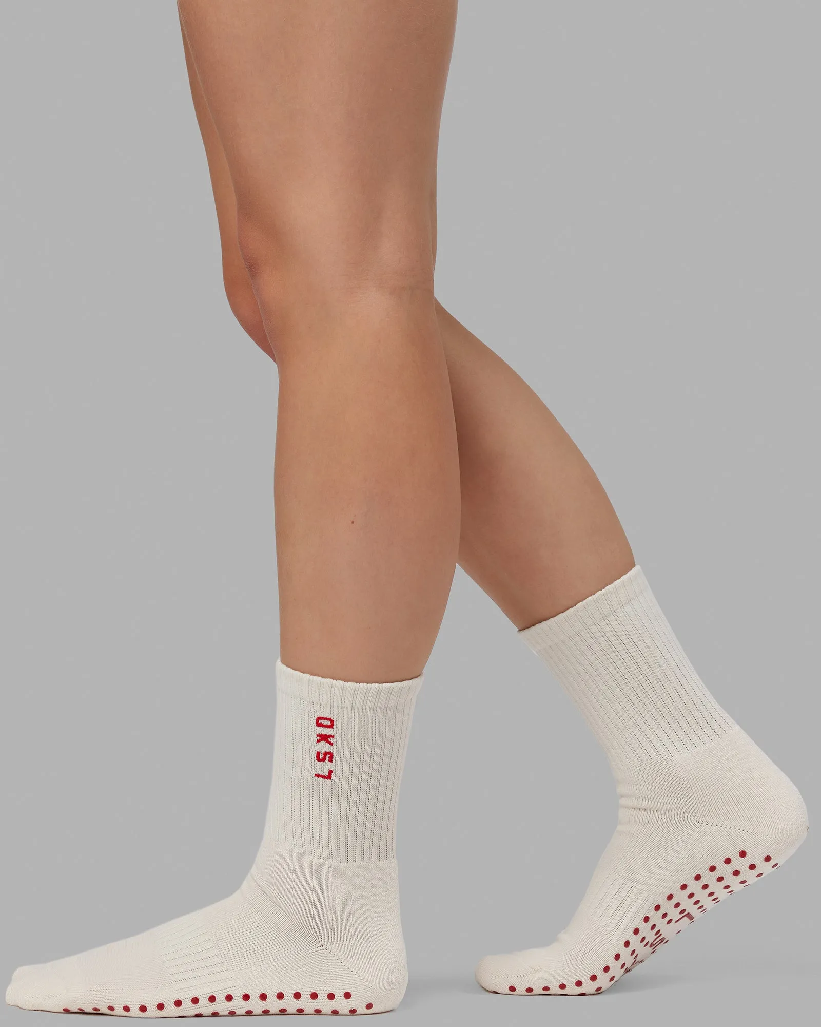 Signal Crew Pilates Grip Socks - Ivory sold by LSKD product image thumbnail 3