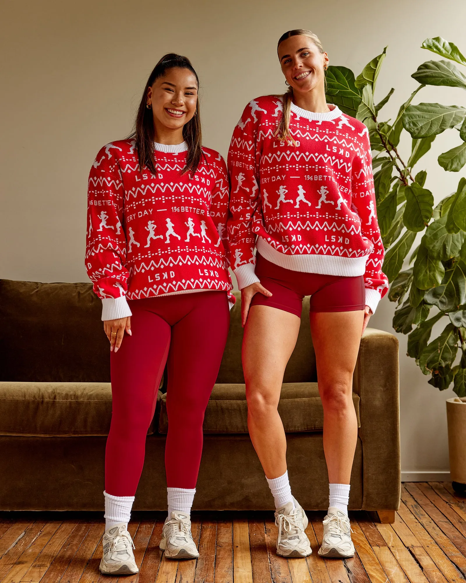 LSKD Christmas Knit Sweater - Cherry Red-Ivory sold by LSKD product image thumbnail 2