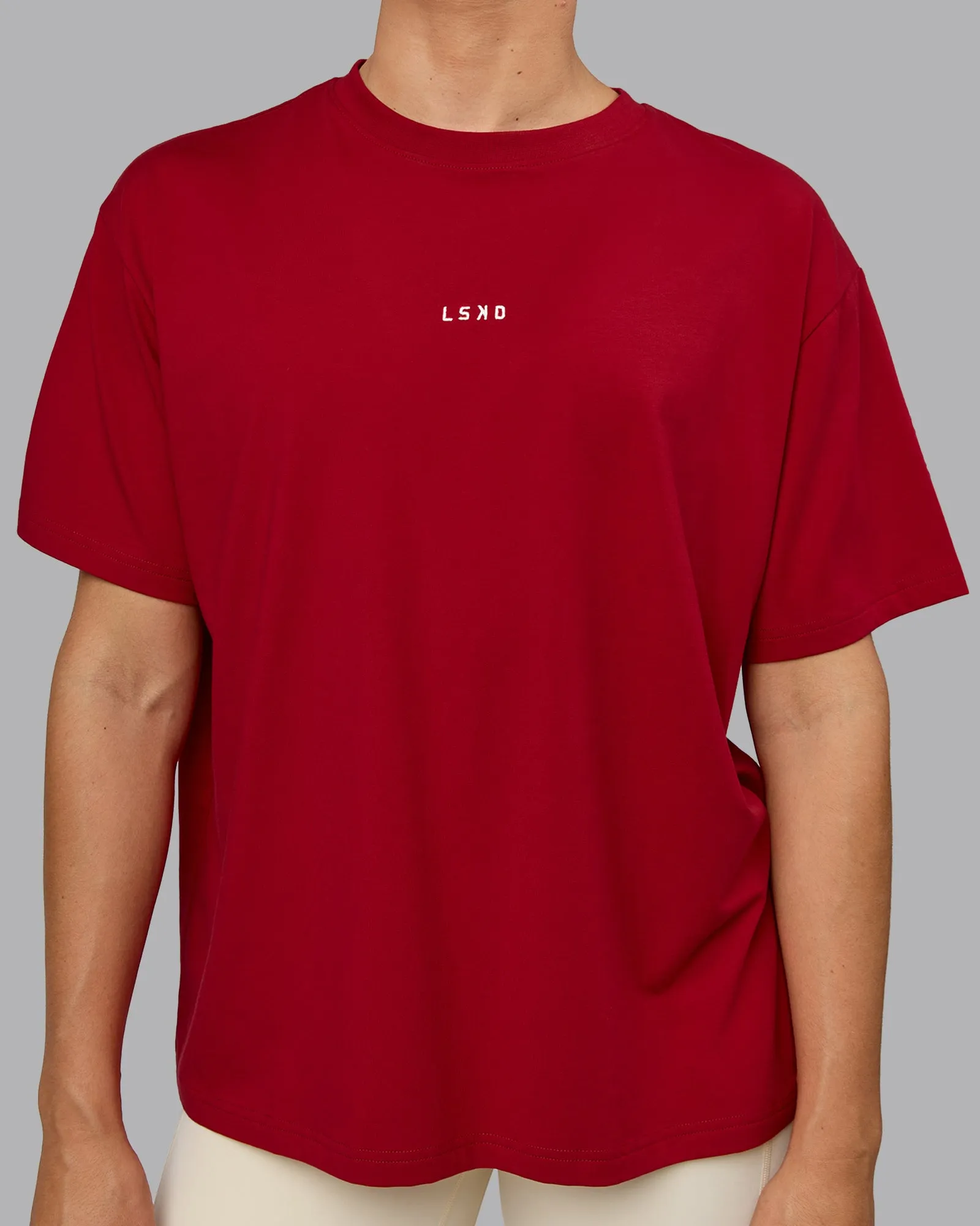 Go-To FLXCotton Oversized Tee - Cherry Red-Ivory sold by LSKD product image thumbnail 5