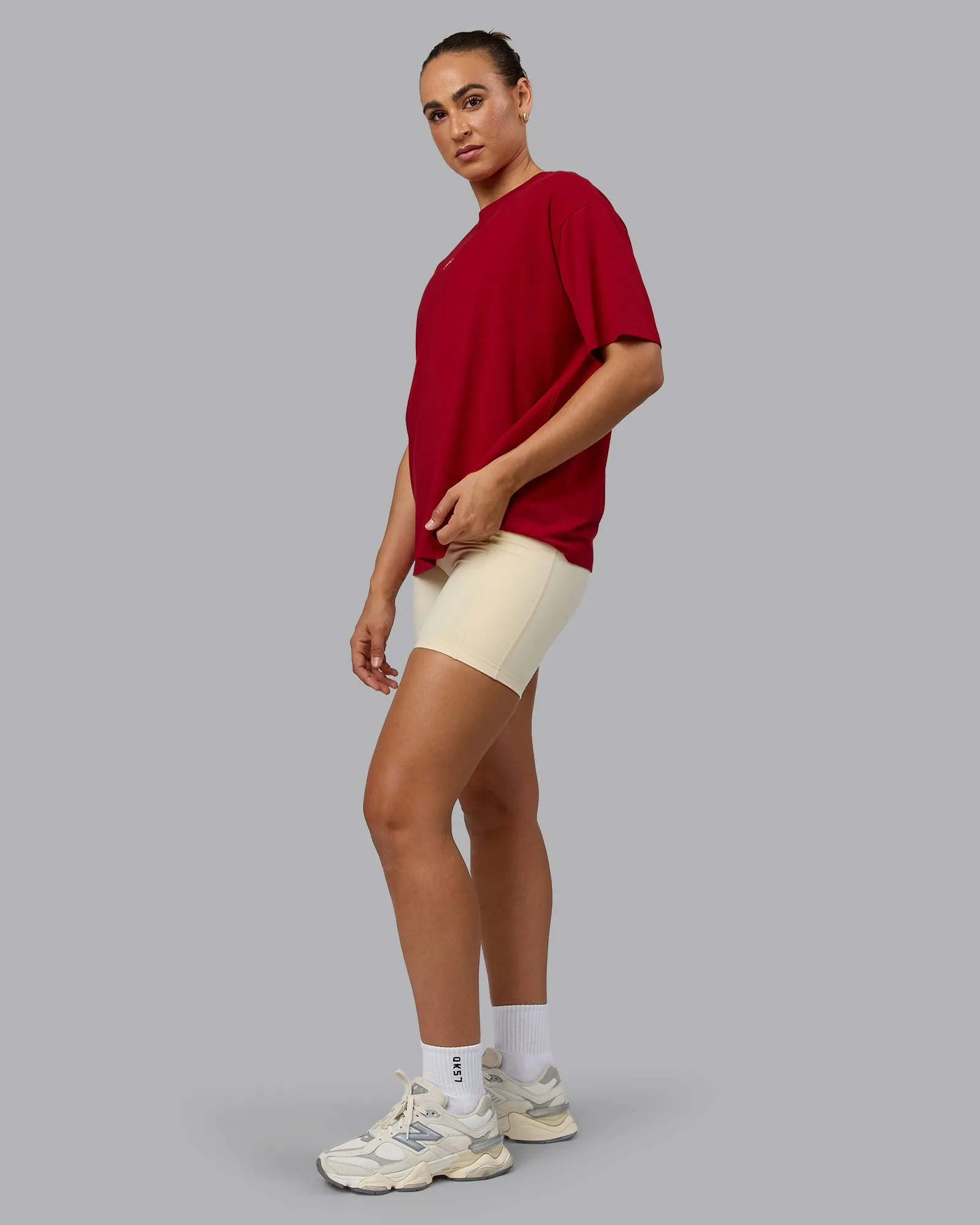 Go-To FLXCotton Oversized Tee - Cherry Red-Ivory sold by LSKD product image thumbnail 4