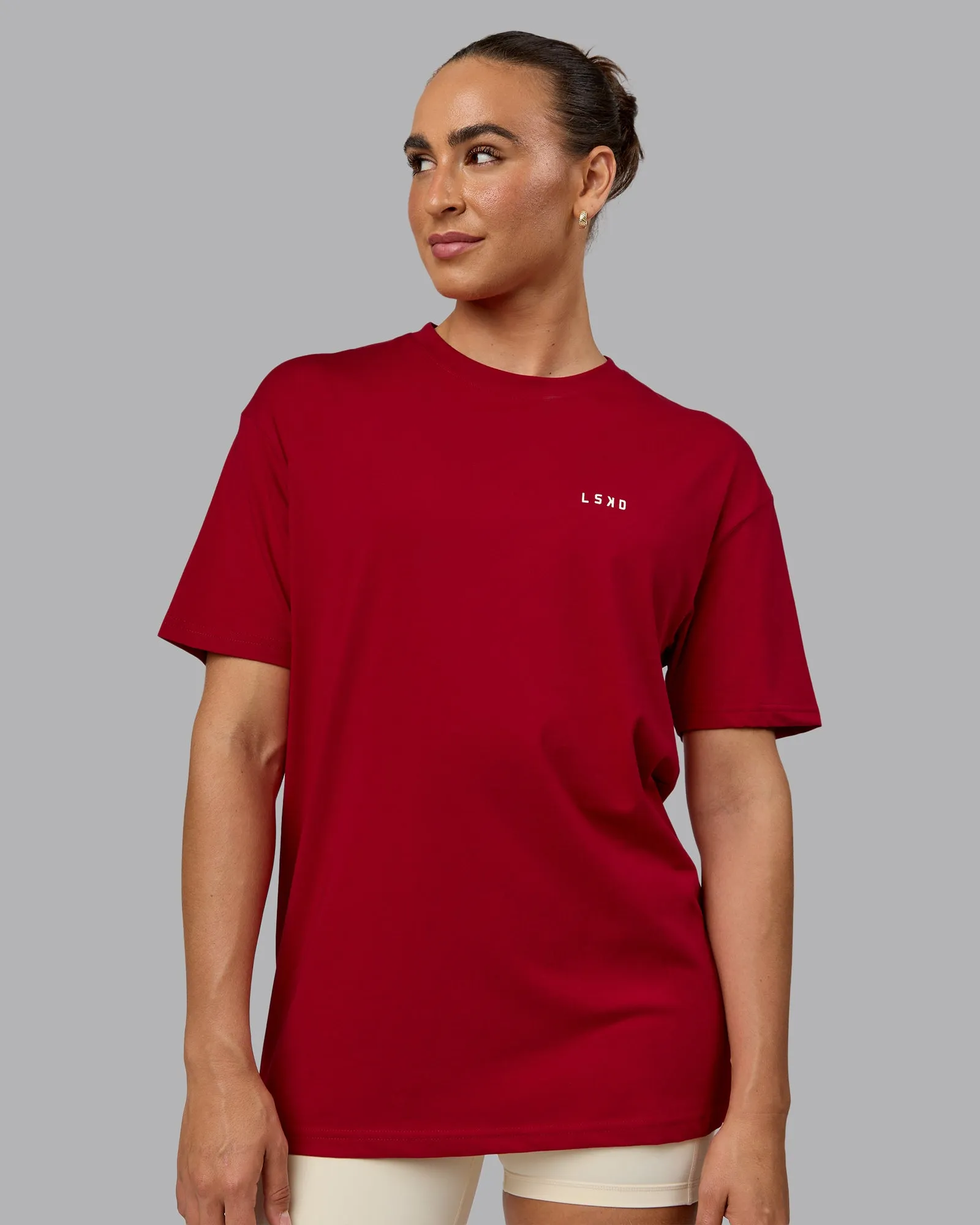 Enjoy the Journey Value Series FLXCotton Tee Oversize - Cherry Red-Ivory sold by LSKD product image thumbnail 4
