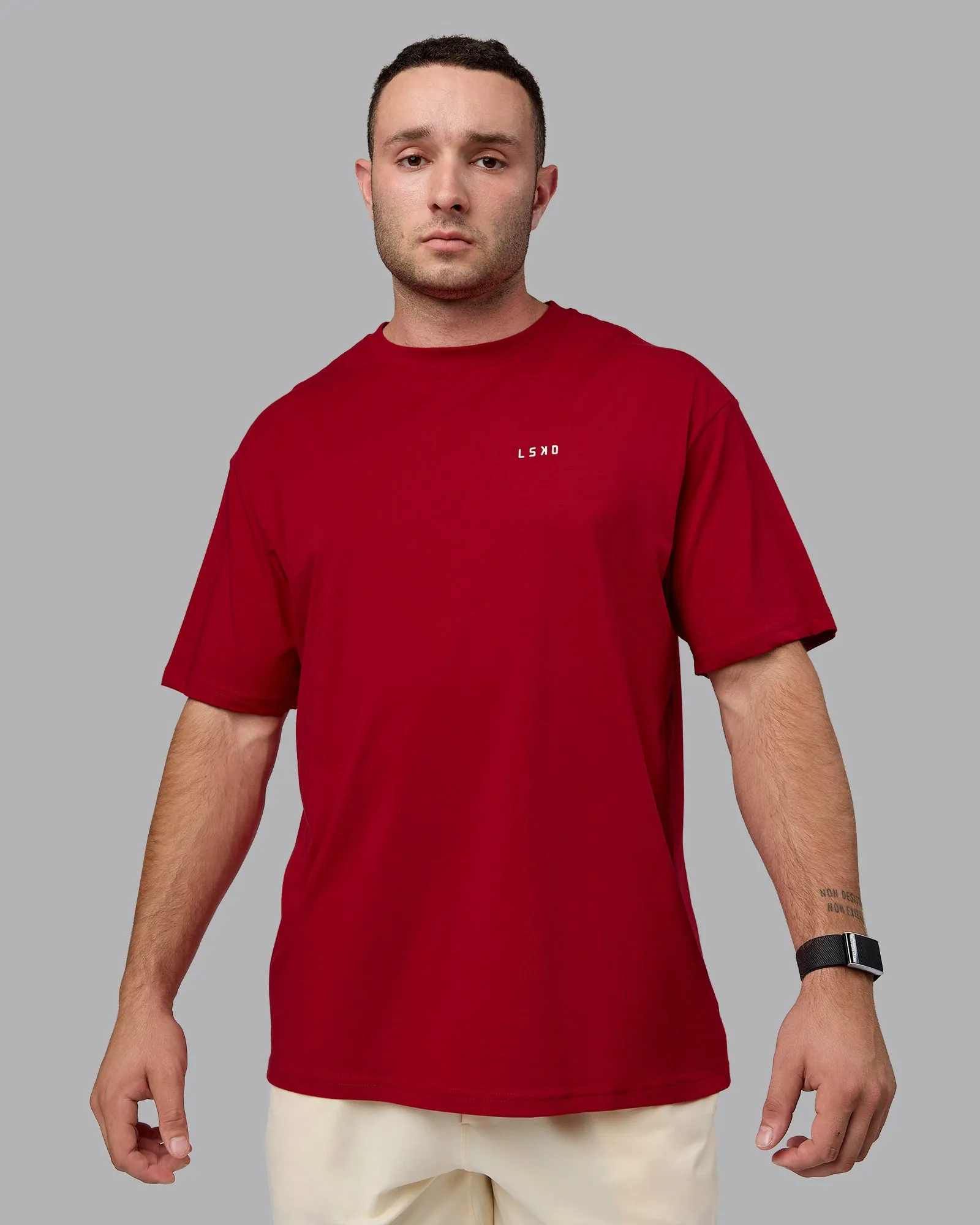 Enjoy the Journey Value Series FLXCotton Tee Oversize - Cherry Red-Ivory sold by LSKD product image thumbnail 5