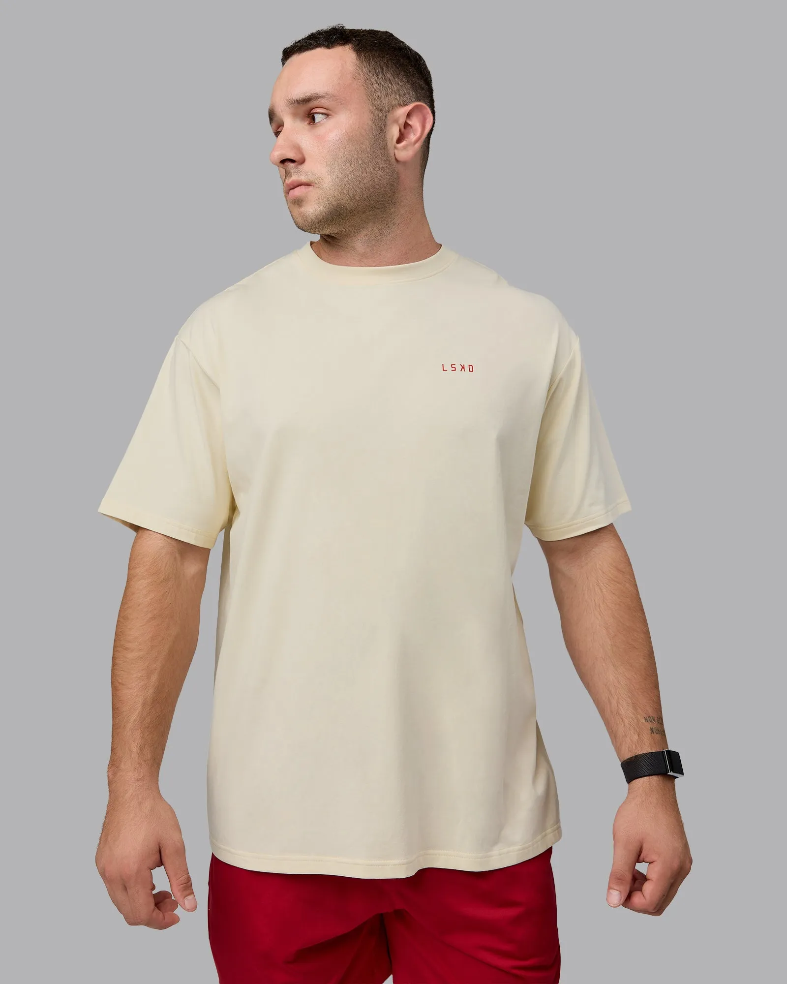 Enjoy the Journey Value Series FLXCotton Tee Oversize - Ivory-Cherry Red sold by LSKD product image thumbnail 4