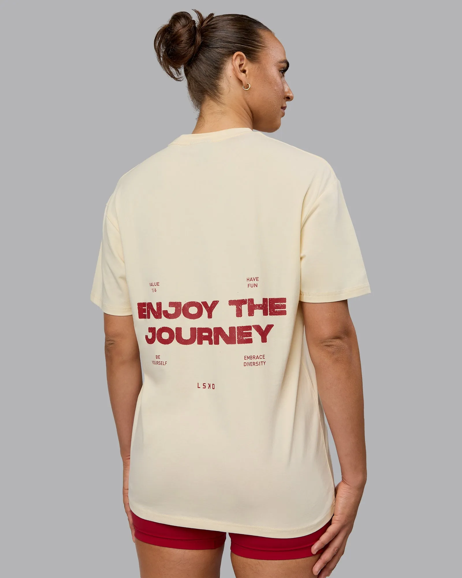 Enjoy the Journey Value Series FLXCotton Tee Oversize - Ivory-Cherry Red sold by LSKD product image thumbnail 2