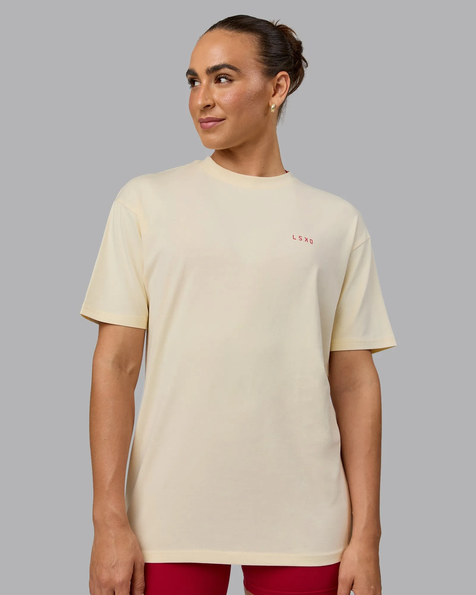 Enjoy the Journey Value Series FLXCotton Tee Oversize - Ivory-Cherry Red sold by LSKD product image thumbnail 3