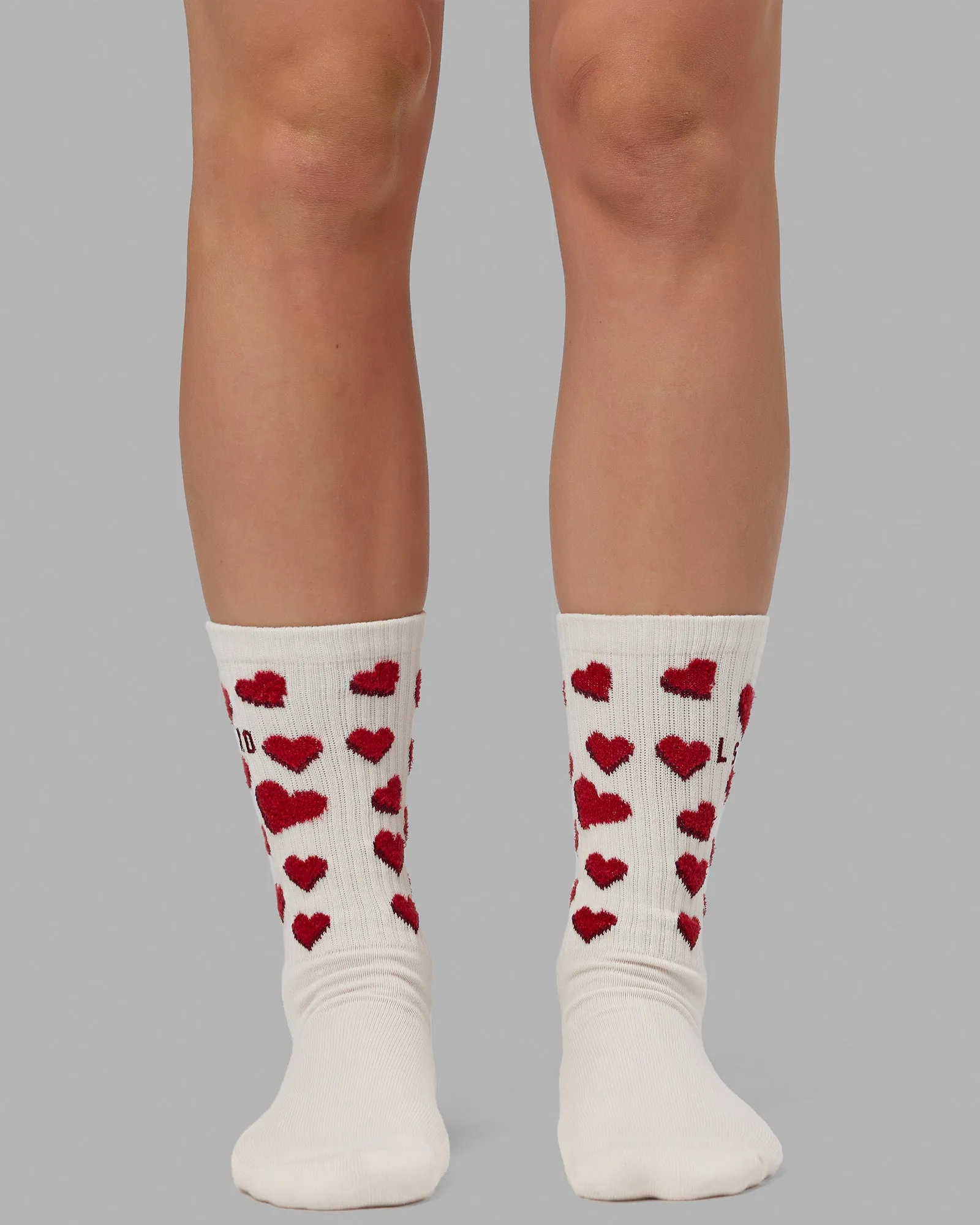 Cupid Crew Sock - Off White-Cherry Red sold by LSKD product image thumbnail 3