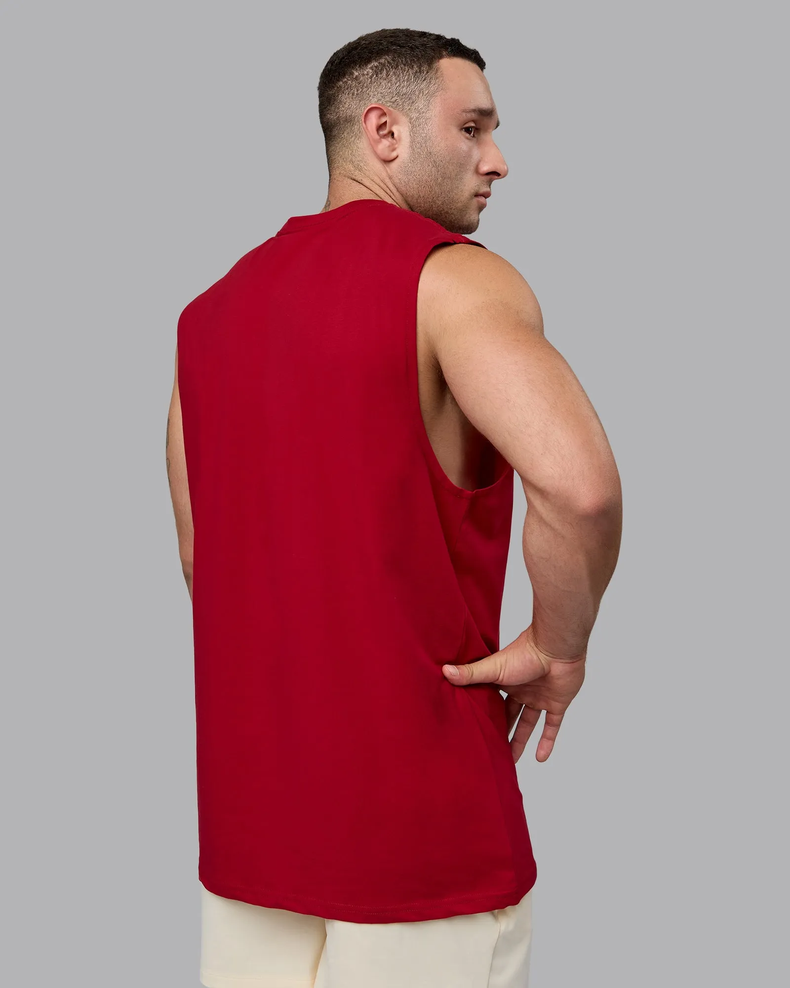 Base FLXCotton Tank - Cherry Red-Ivory sold by LSKD product image thumbnail 3