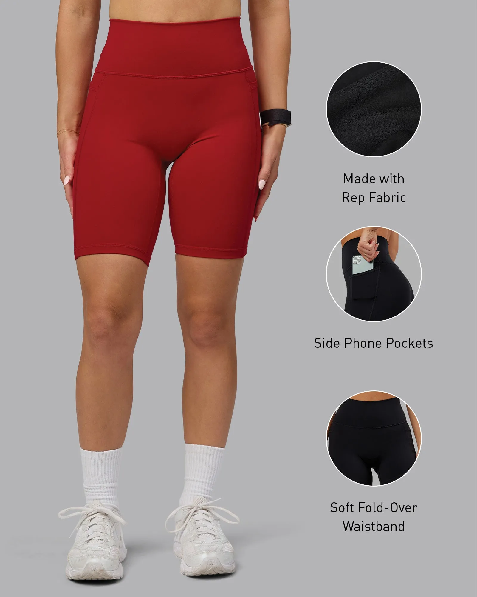 Fusion Bike Short With Pockets - Cherry Red sold by LSKD product image thumbnail 2
