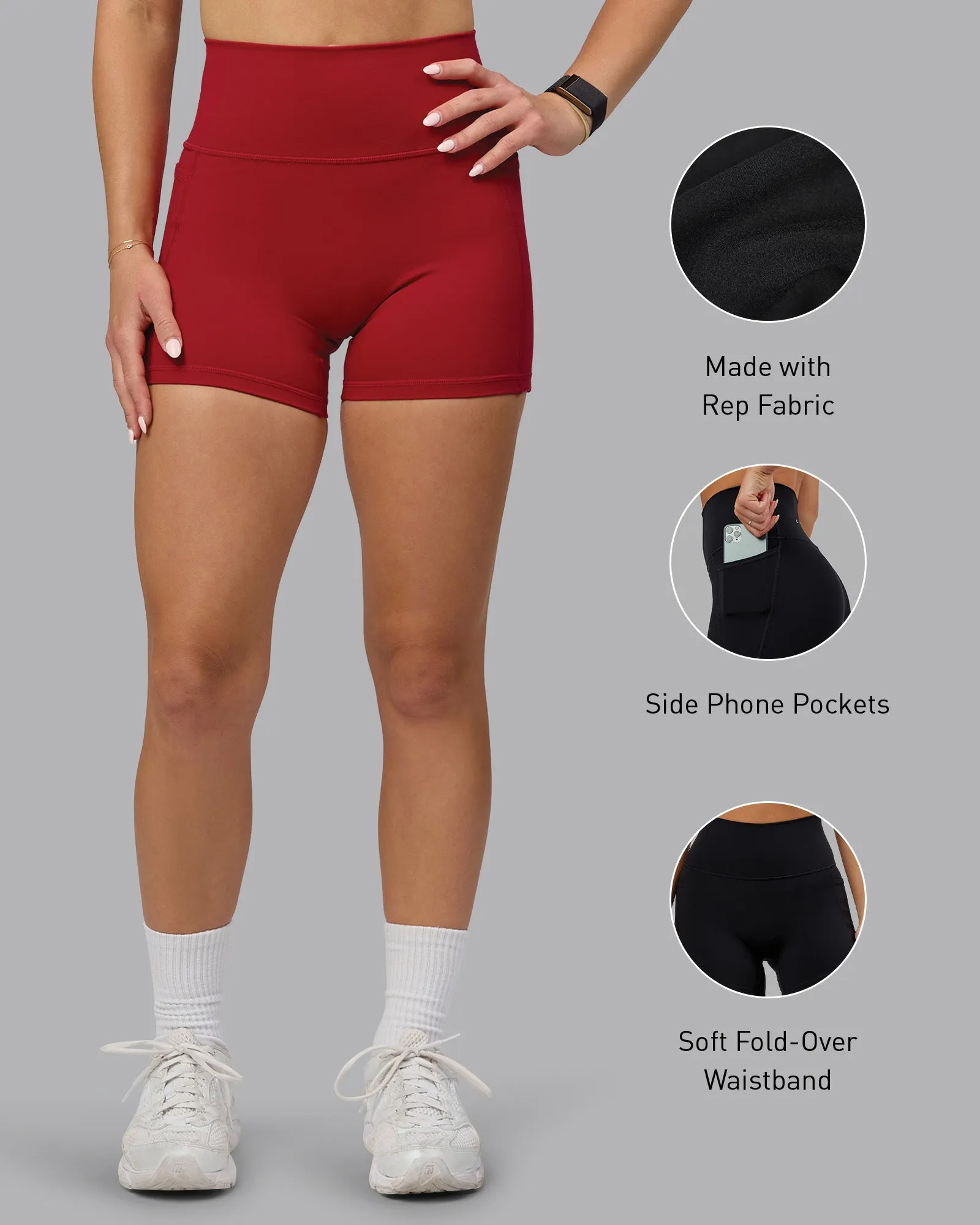 Fusion X-Short Tight With Pockets - Cherry Red sold by LSKD product image thumbnail 2