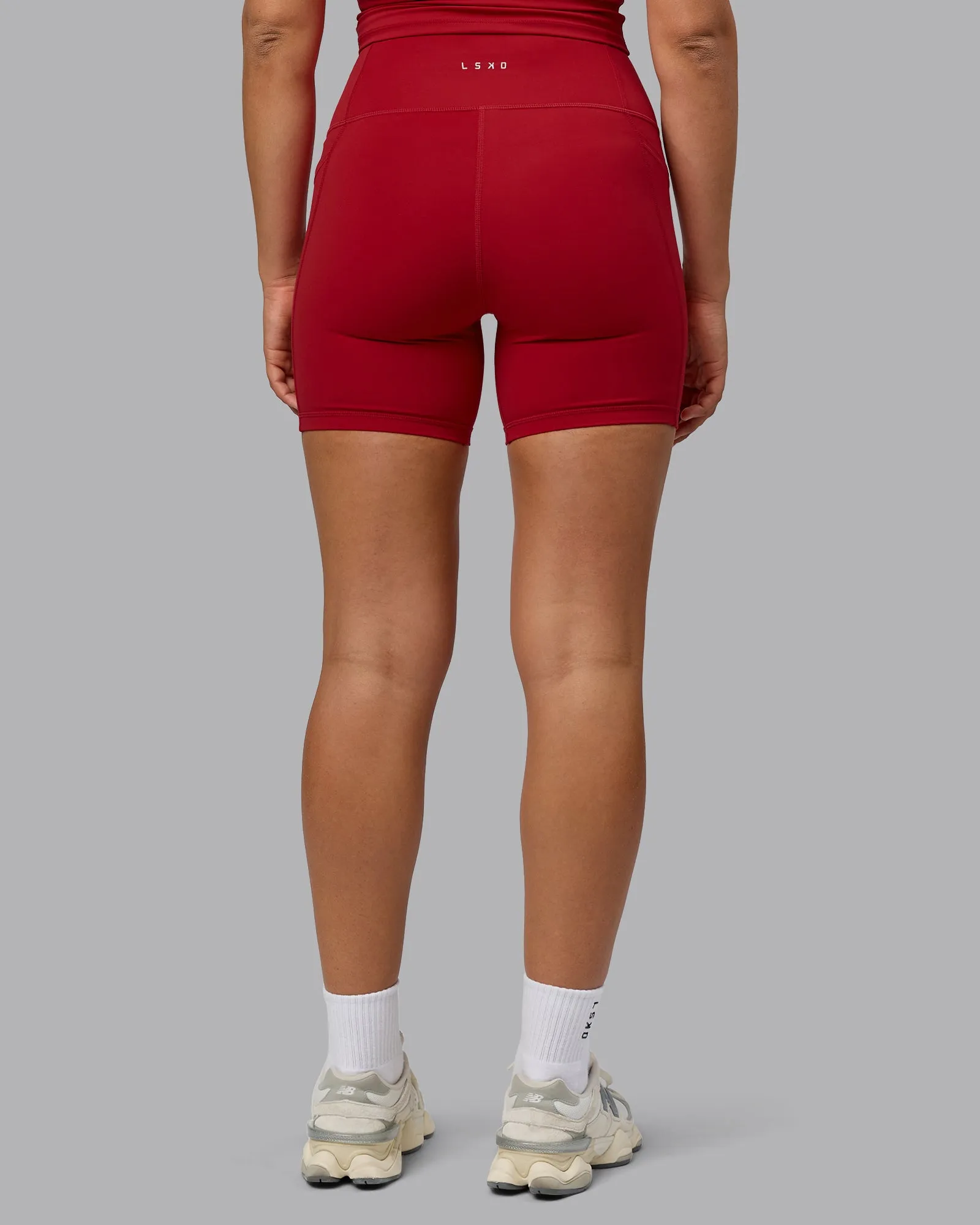 Fusion Mid Short Tight With Pockets - Cherry Red sold by LSKD product image thumbnail 3
